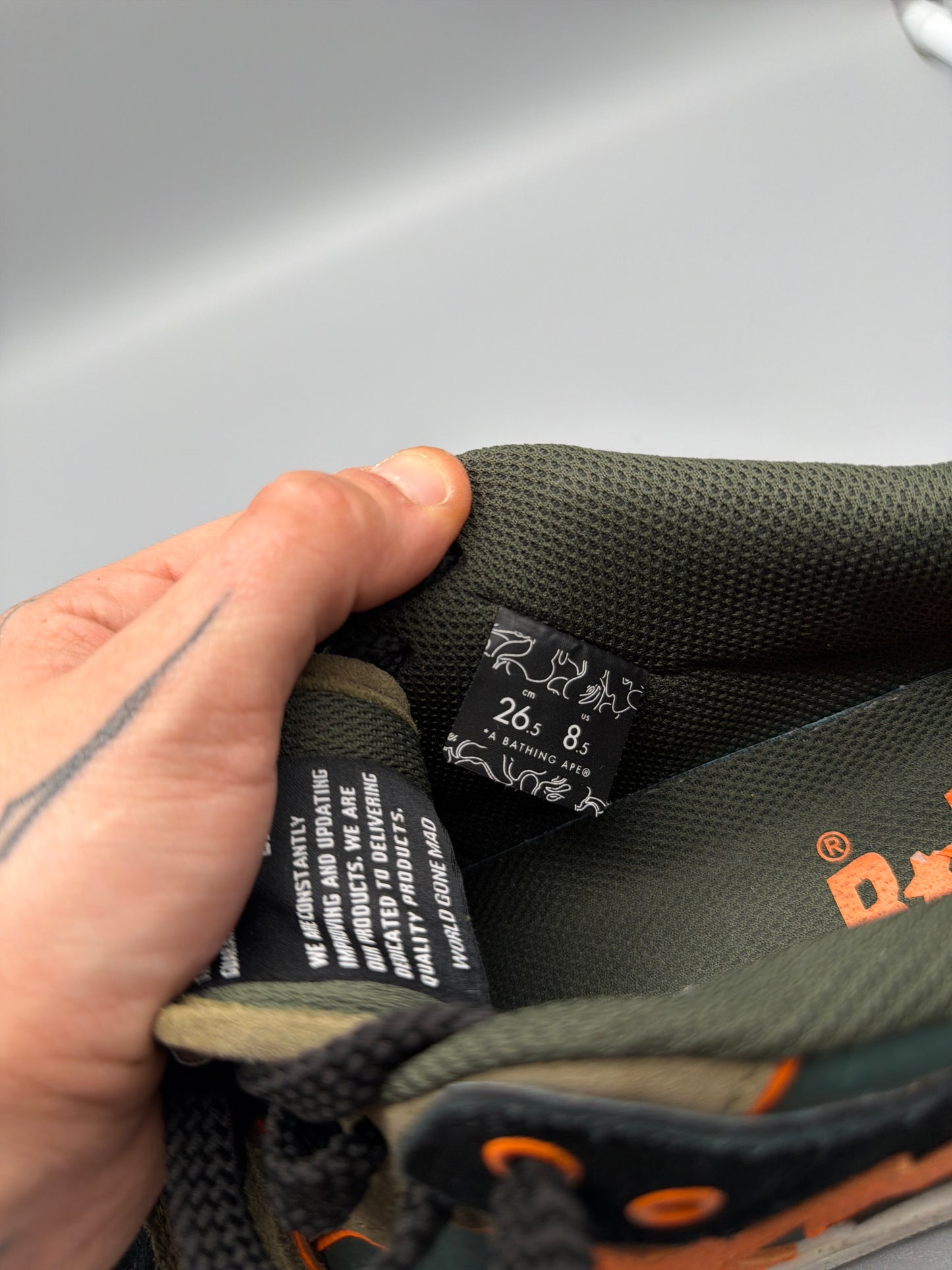 A Bathing Ape Archive "Bapesta SK8" Sneaker - Olive Orange Colorway