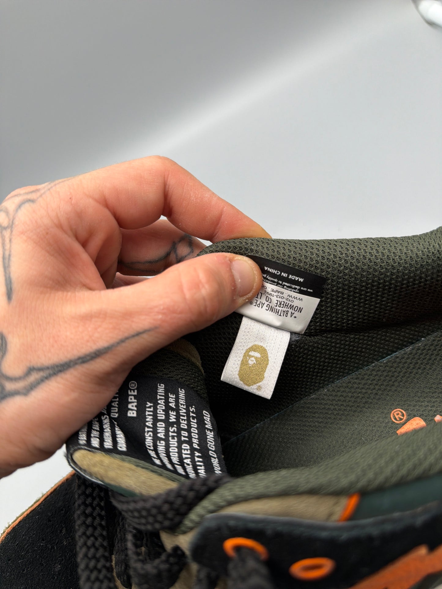 A Bathing Ape Archive "Bapesta SK8" Sneaker - Olive Orange Colorway