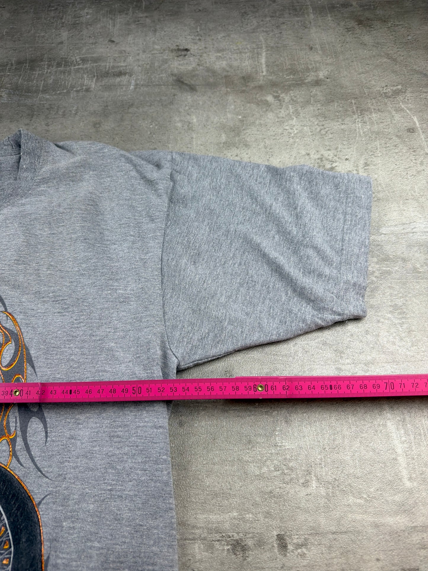Vintage East Coast Choppers Graphic Glitter Biker Tee - Grey / Orange
