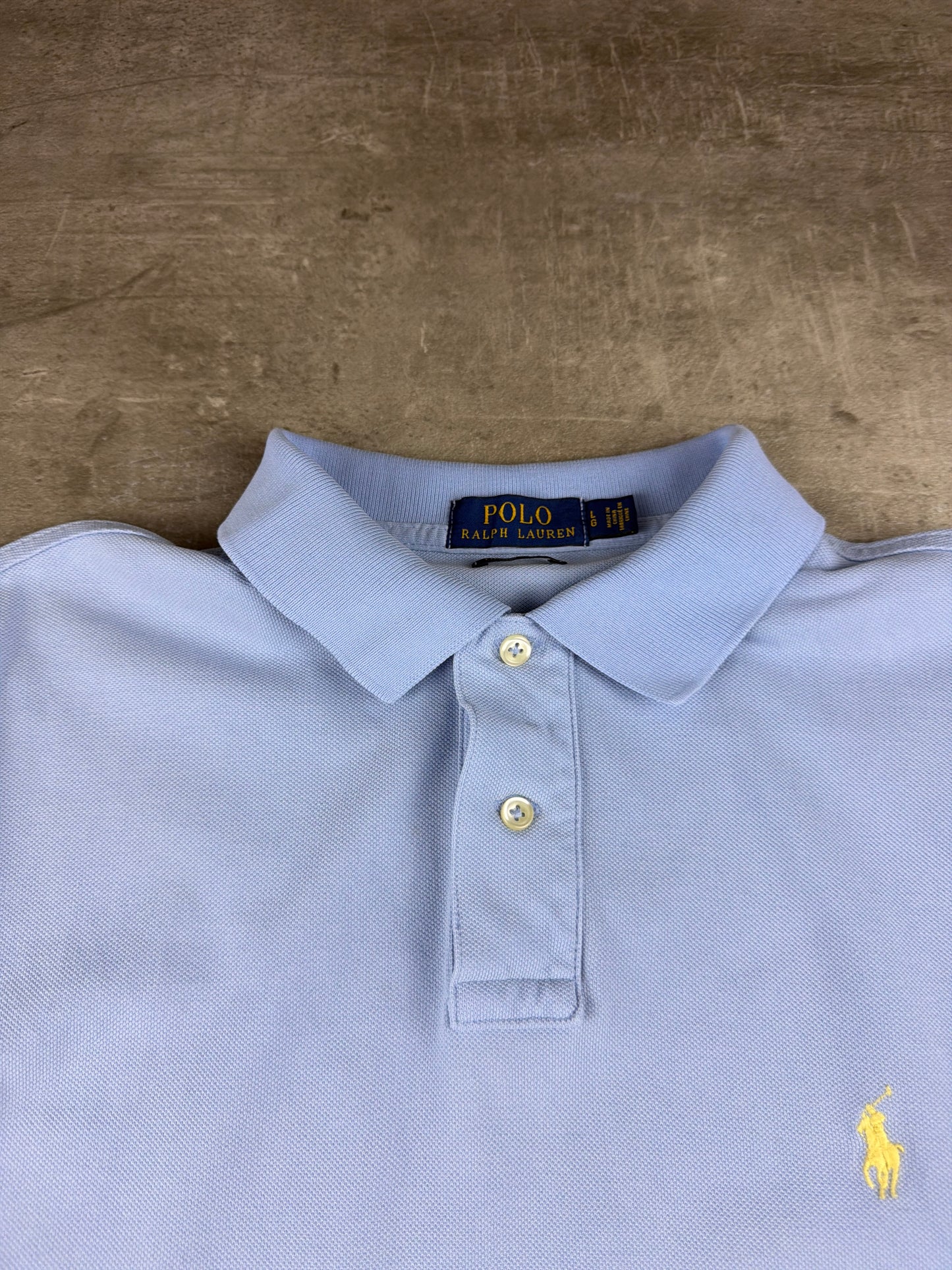 Polo Ralph Lauren Classic Fit "Yellow Pony" Piqué Polo Shirt – Pastel Baby Blue