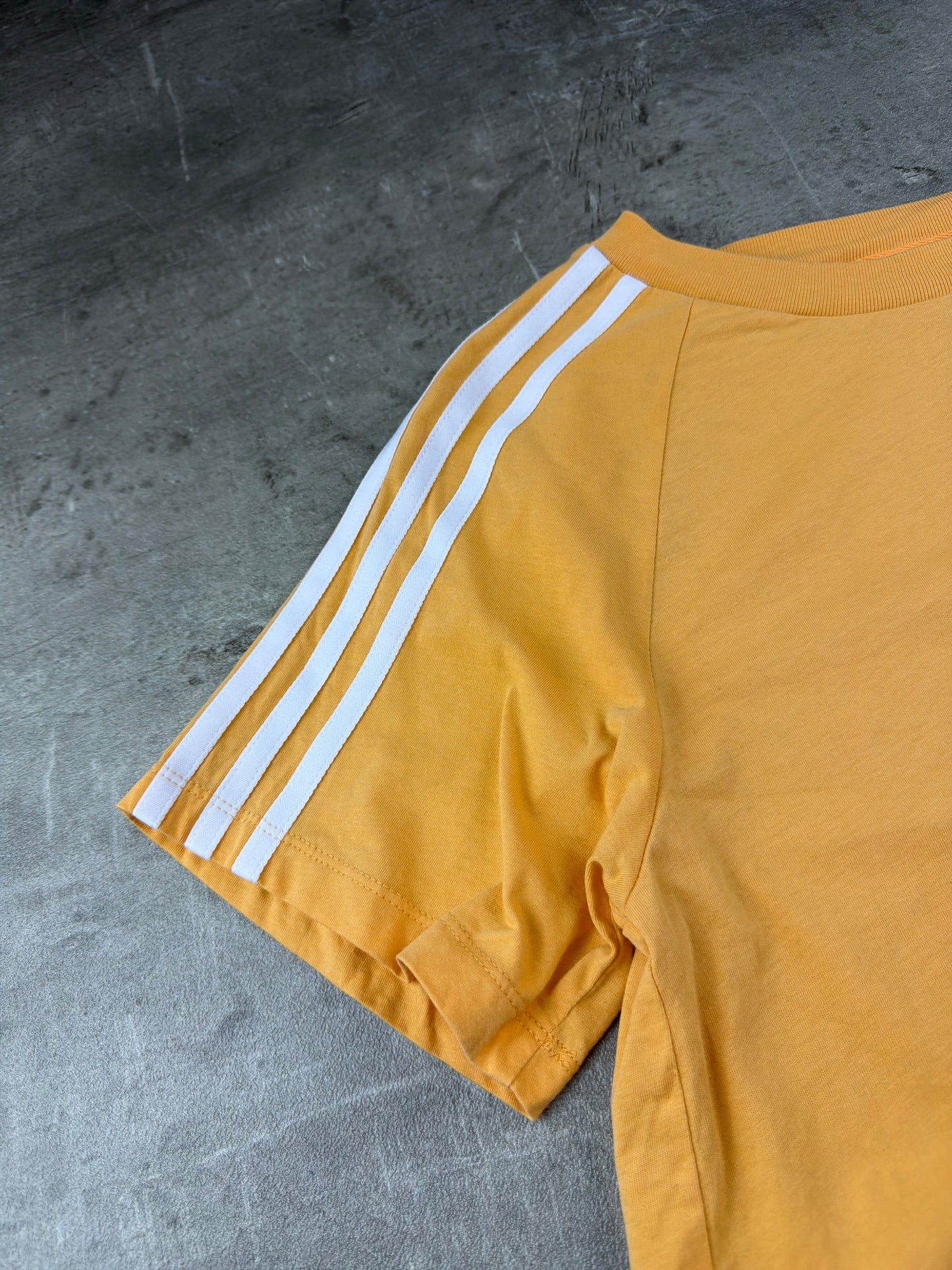 Adidas Originals Trefoil "3-Stripes" Cropped Baby Tee - Ochre / Pastel Yellow