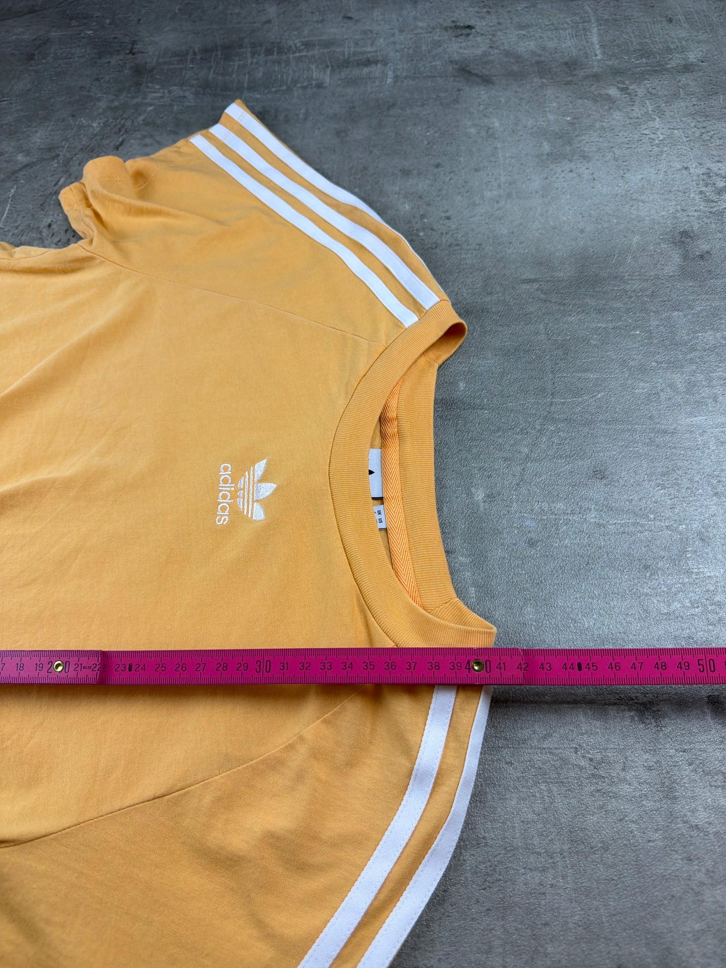 Adidas Originals Trefoil "3-Stripes" Cropped Baby Tee - Ochre / Pastel Yellow