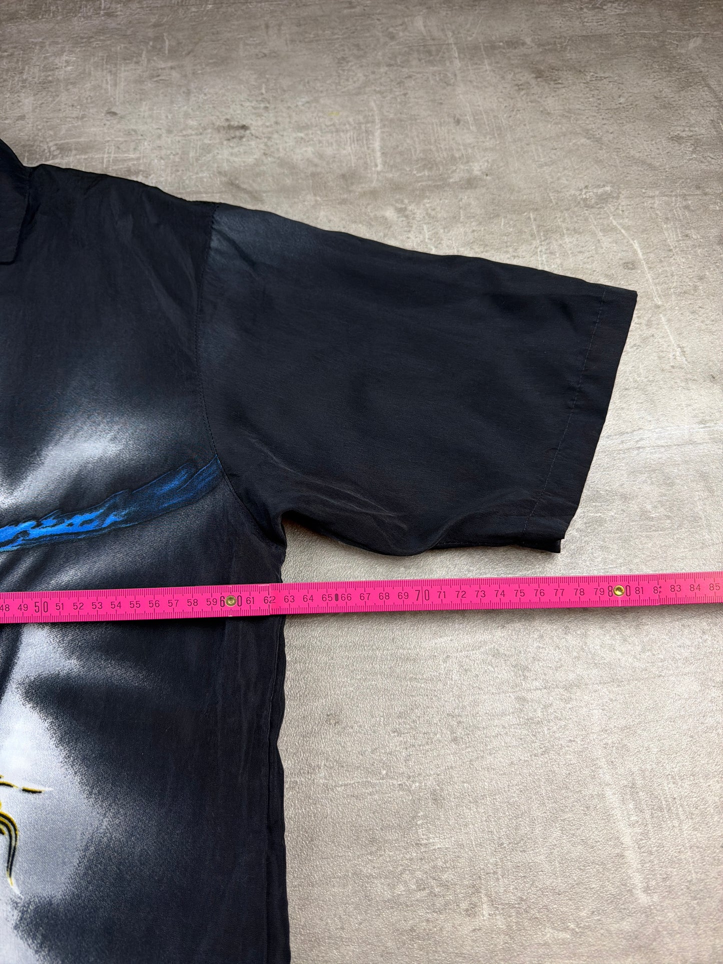 Vintage Y2K "Eagle vs. Snake" Graphic Cyber Camp Collar Shirt – Black / Blue / Yellow