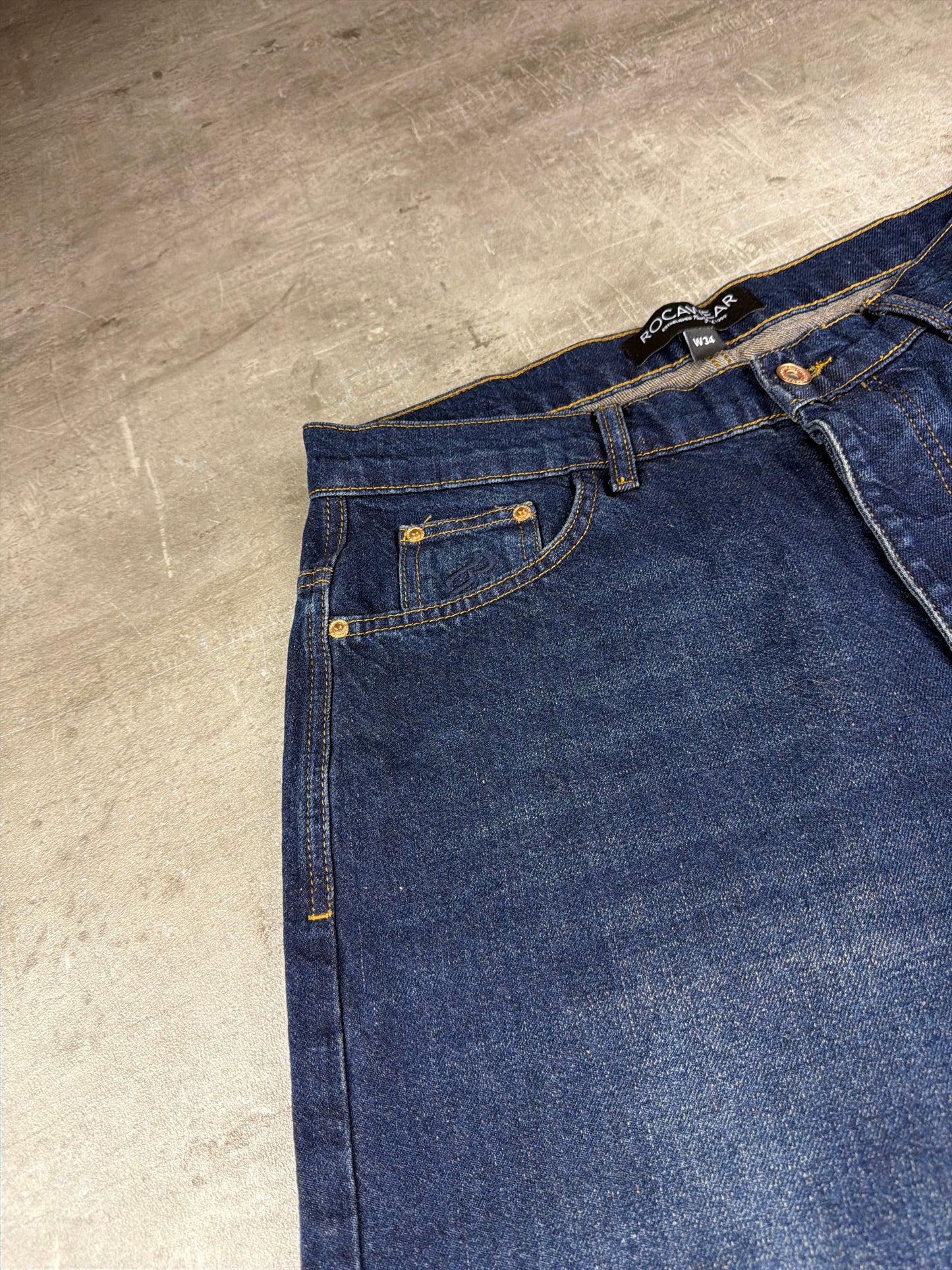 Rocawear Y2K Cyber Hip-Hop Denim Jorts Shorts – Dark Blue Wash