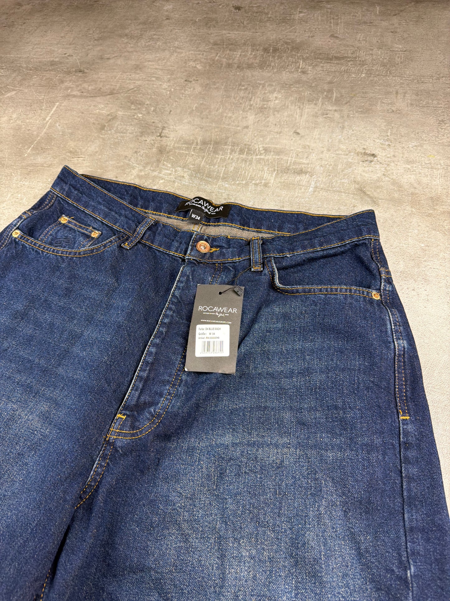Rocawear Y2K Cyber Hip-Hop Denim Jorts Shorts – Dark Blue Wash