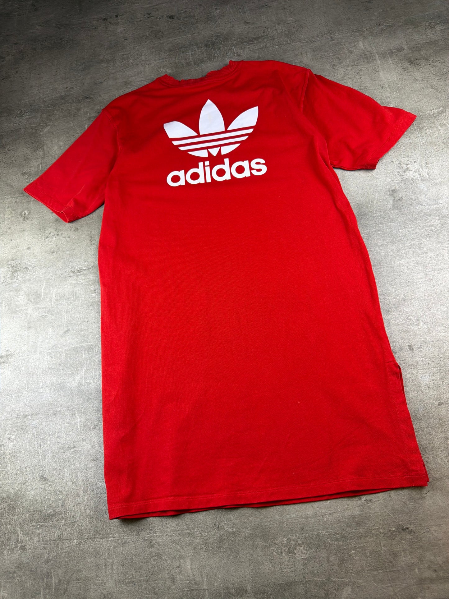 Adidas Originals Trefoil Backprint Slit T-Shirt Dress – Sporty Red Y2K