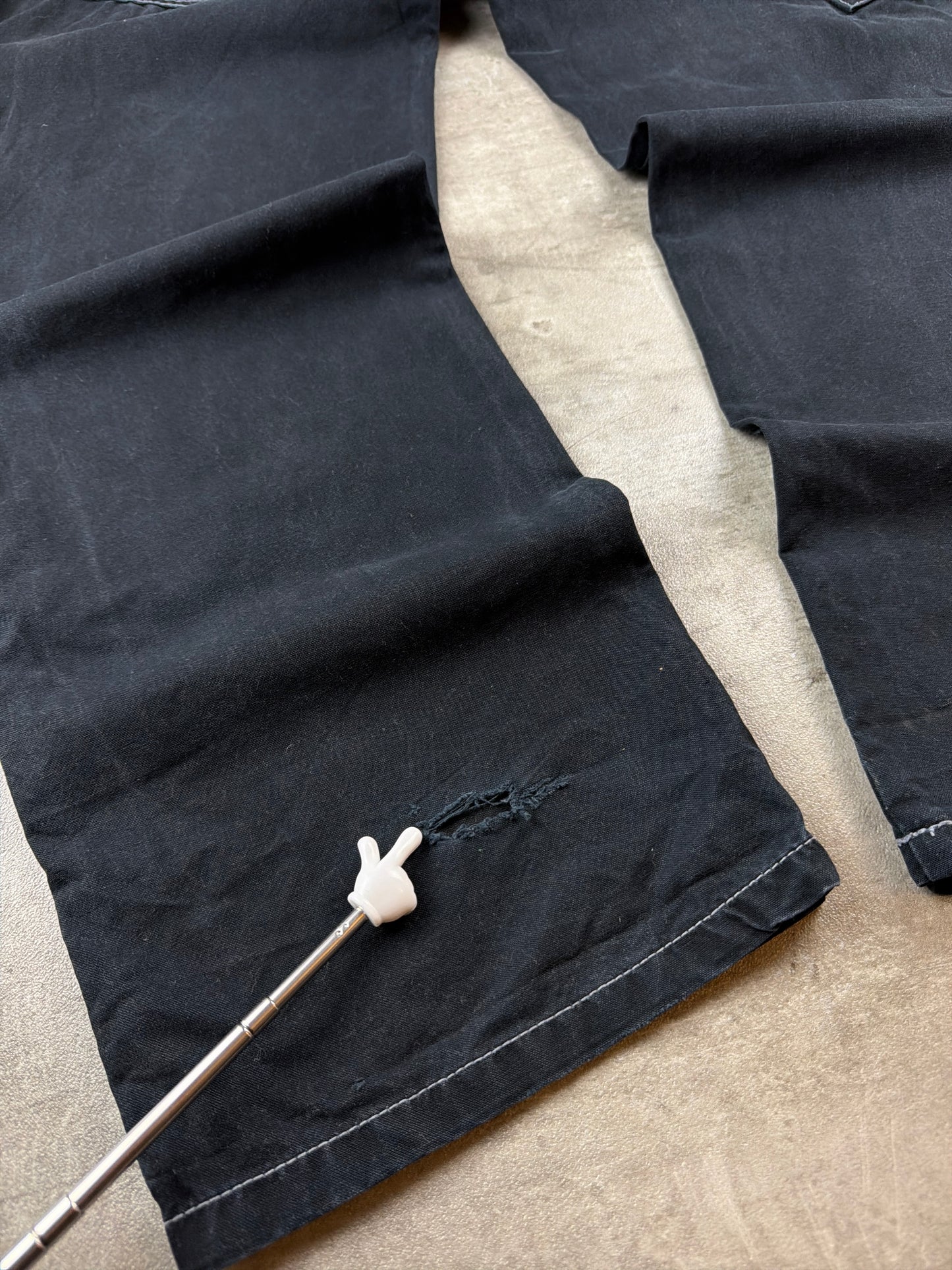 Overzeas Skateboards Cyber Baggy Carpenter Denim Pants – Faded Black / Contrast Stitching