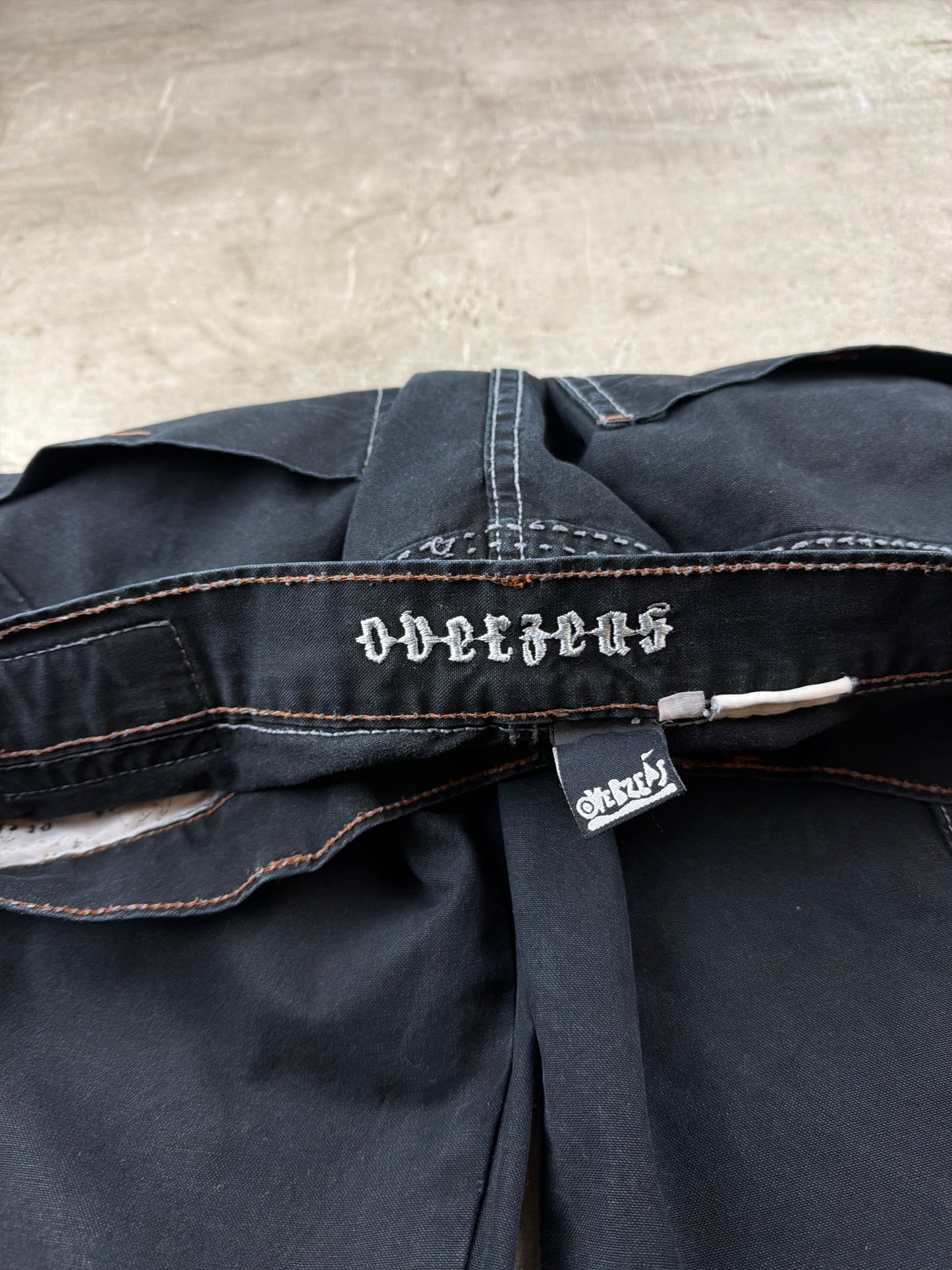 Overzeas Skateboards Cyber Baggy Carpenter Denim Pants – Faded Black / Contrast Stitching