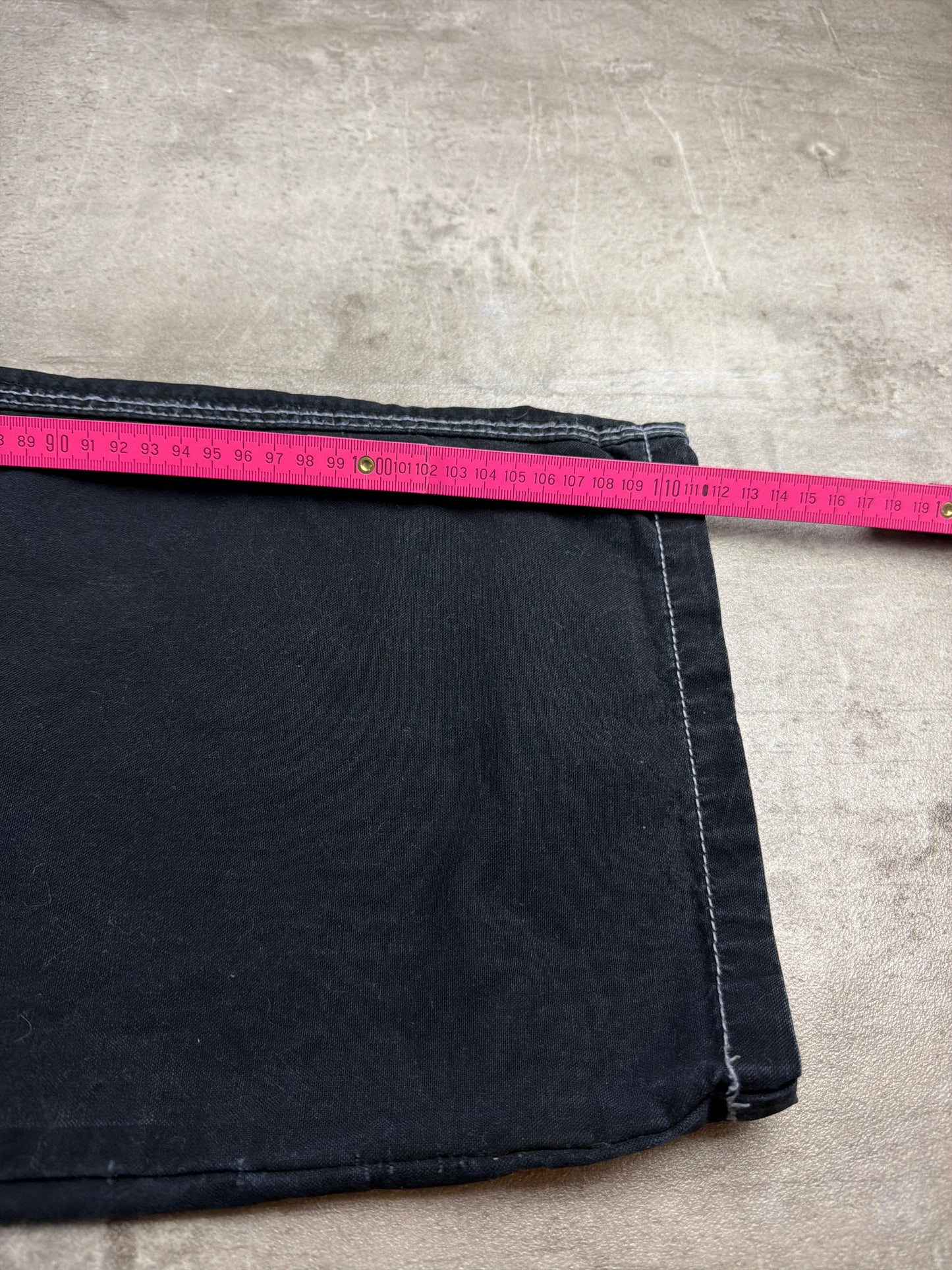 Overzeas Skateboards Cyber Baggy Carpenter Denim Pants – Faded Black / Contrast Stitching