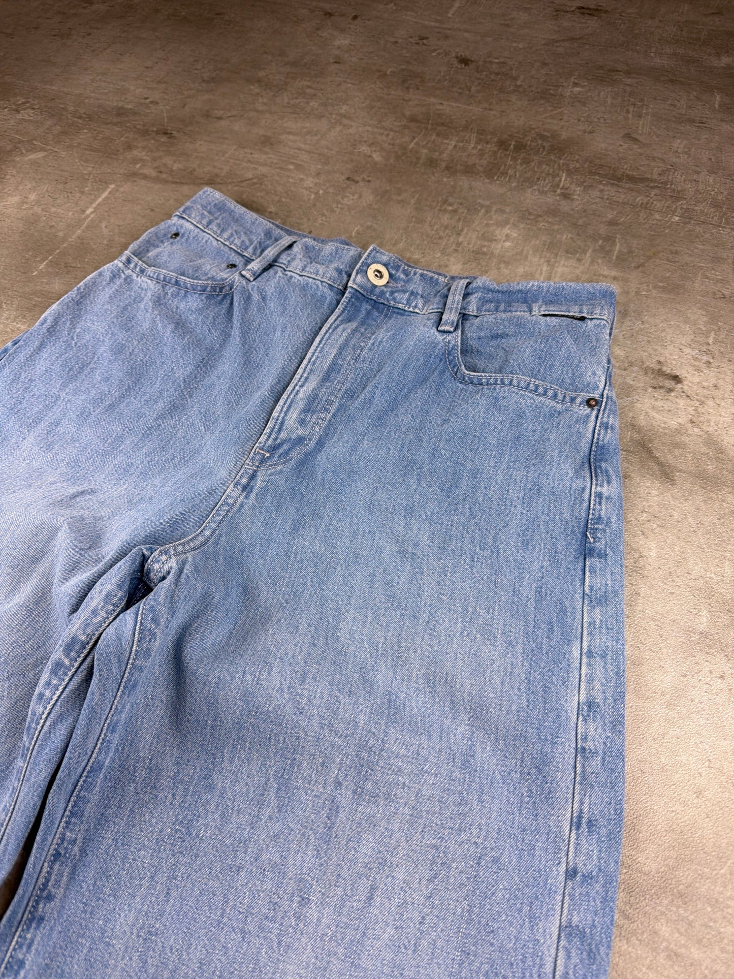 G-Star RAW "Deck" Ultra High Wide Leg Jeans - Light Blue Wash Baggy Flare