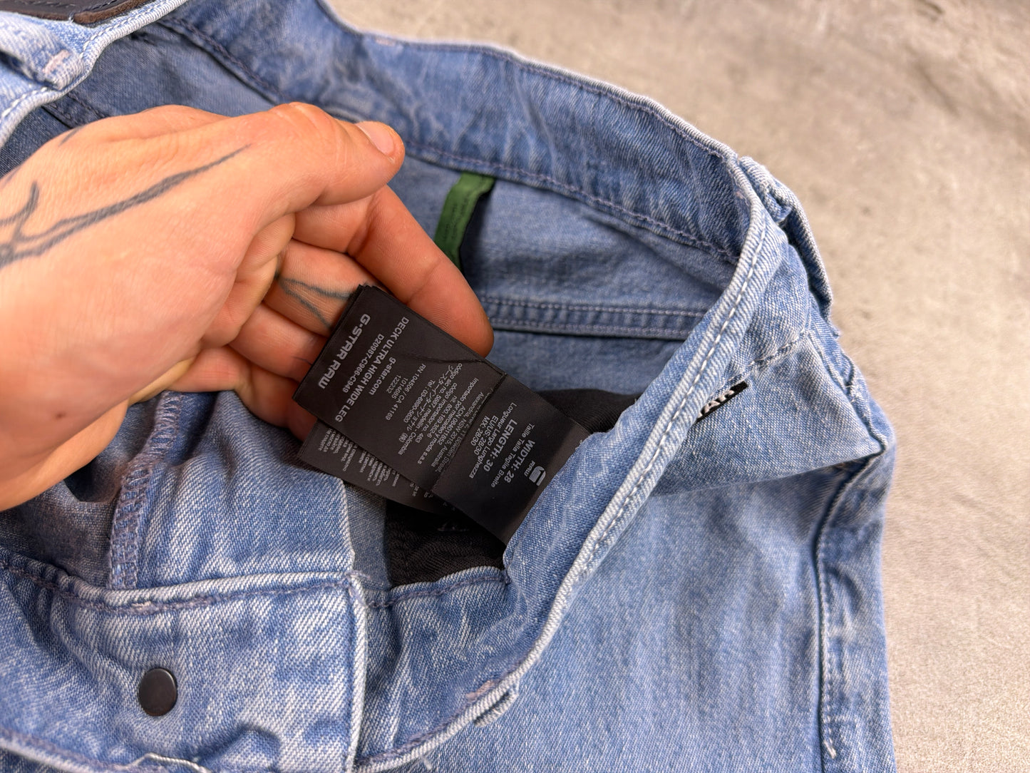 G-Star RAW "Deck" Ultra High Wide Leg Jeans - Light Blue Wash Baggy Flare
