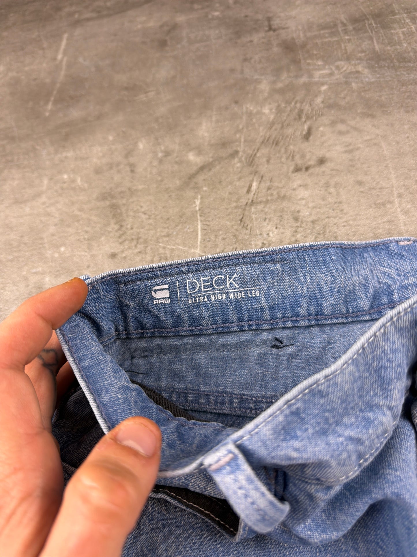 G-Star RAW "Deck" Ultra High Wide Leg Jeans - Light Blue Wash Baggy Flare