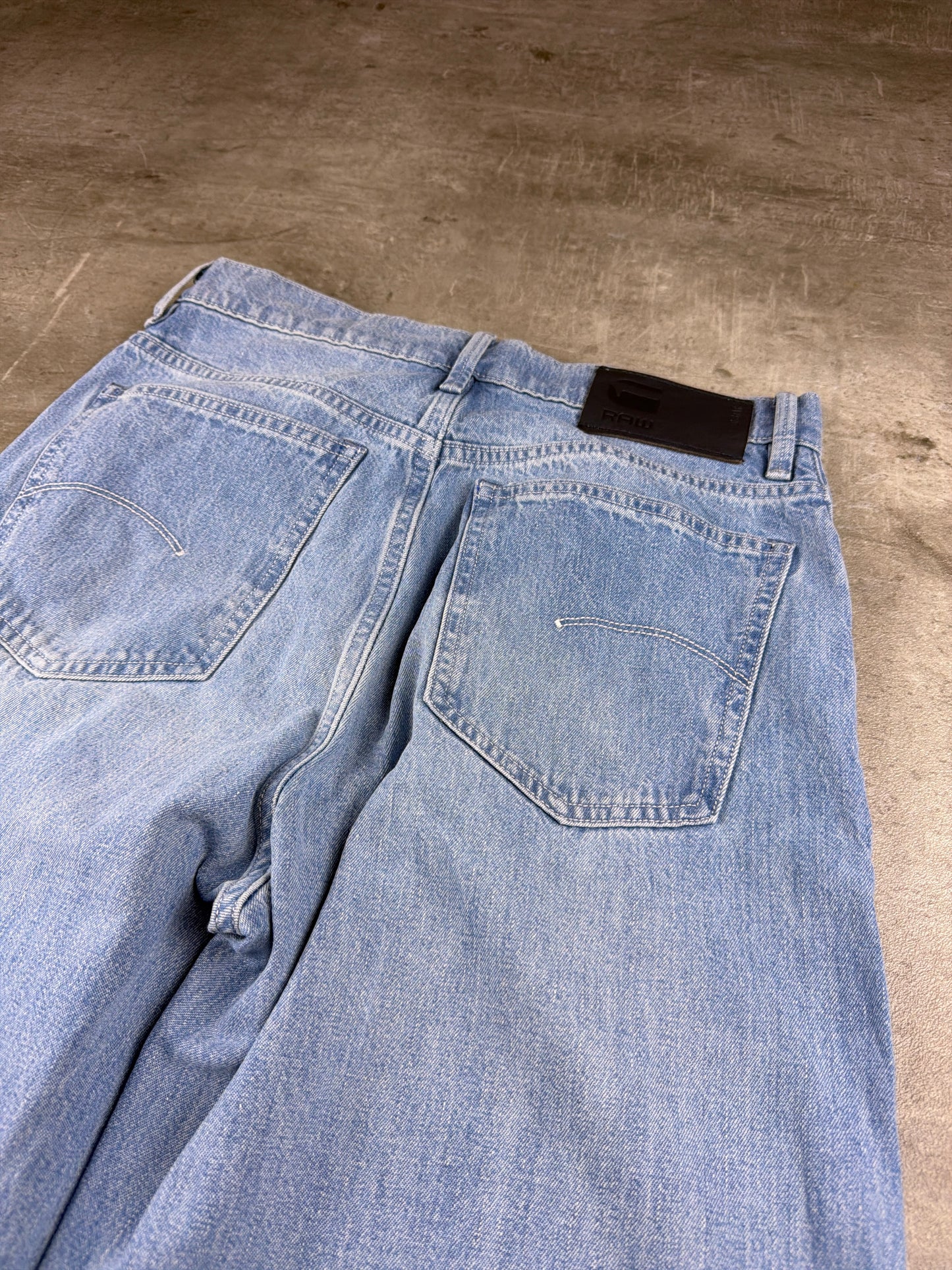 G-Star RAW "Deck" Ultra High Wide Leg Jeans - Light Blue Wash Baggy Flare