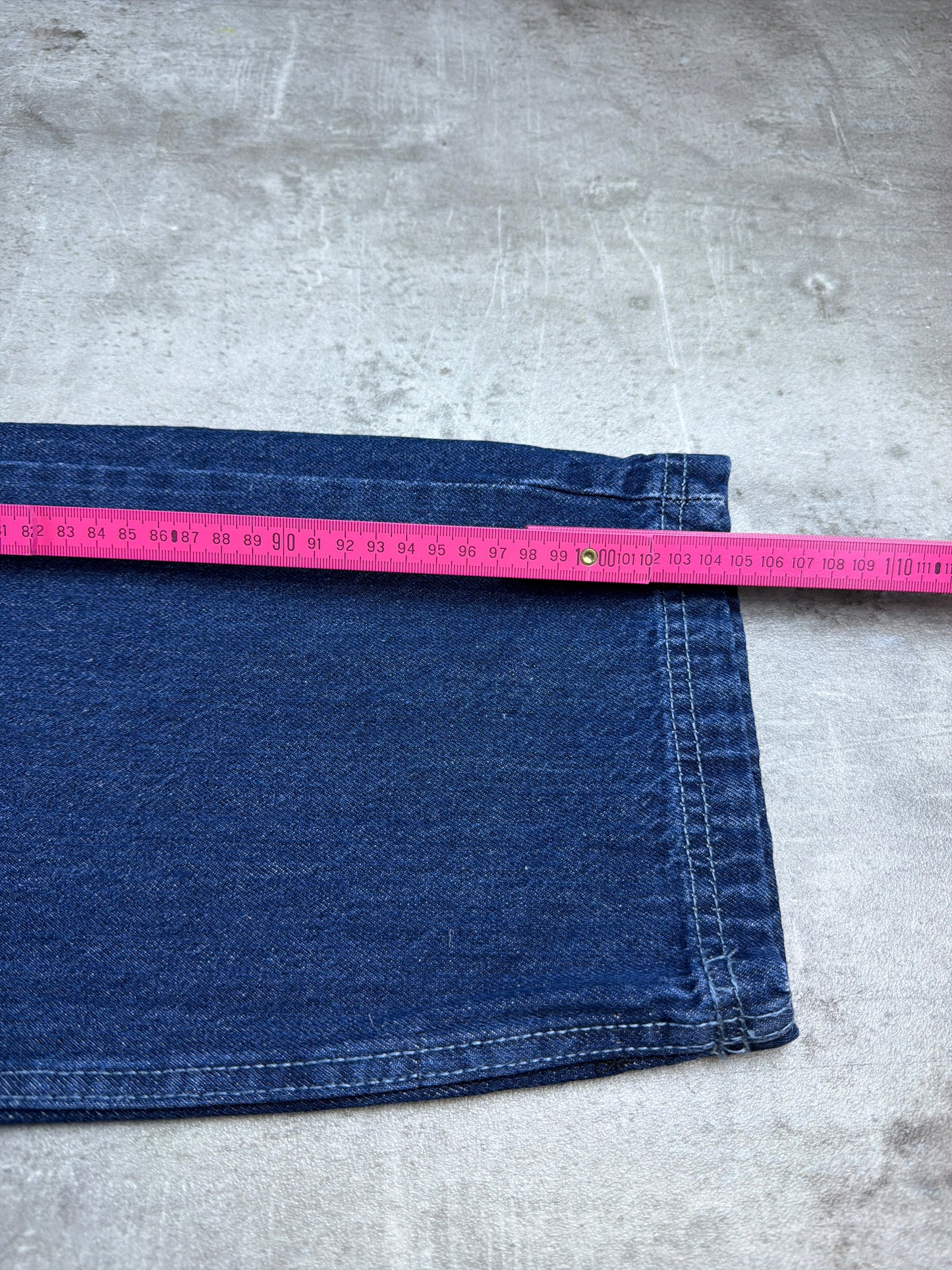 Dangerous DNGRS "Loose Fit" Embroidered Skater Jeans - Deep Blue Wash Y2K