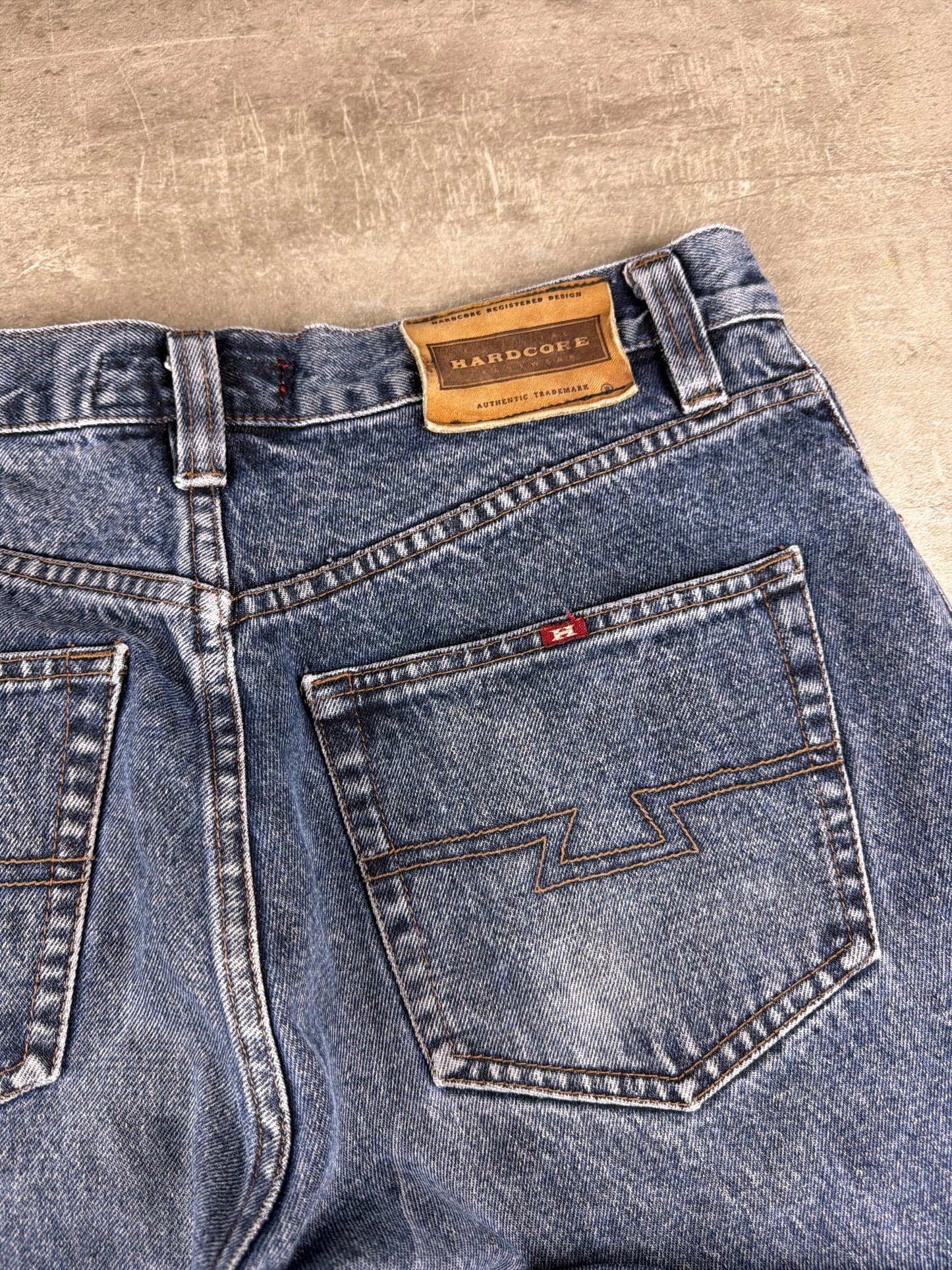 Hardcore Jeanswear Acid Wash Baggy Denim Jeans – Stonewashed Blue Y2K Skater Aesthetic