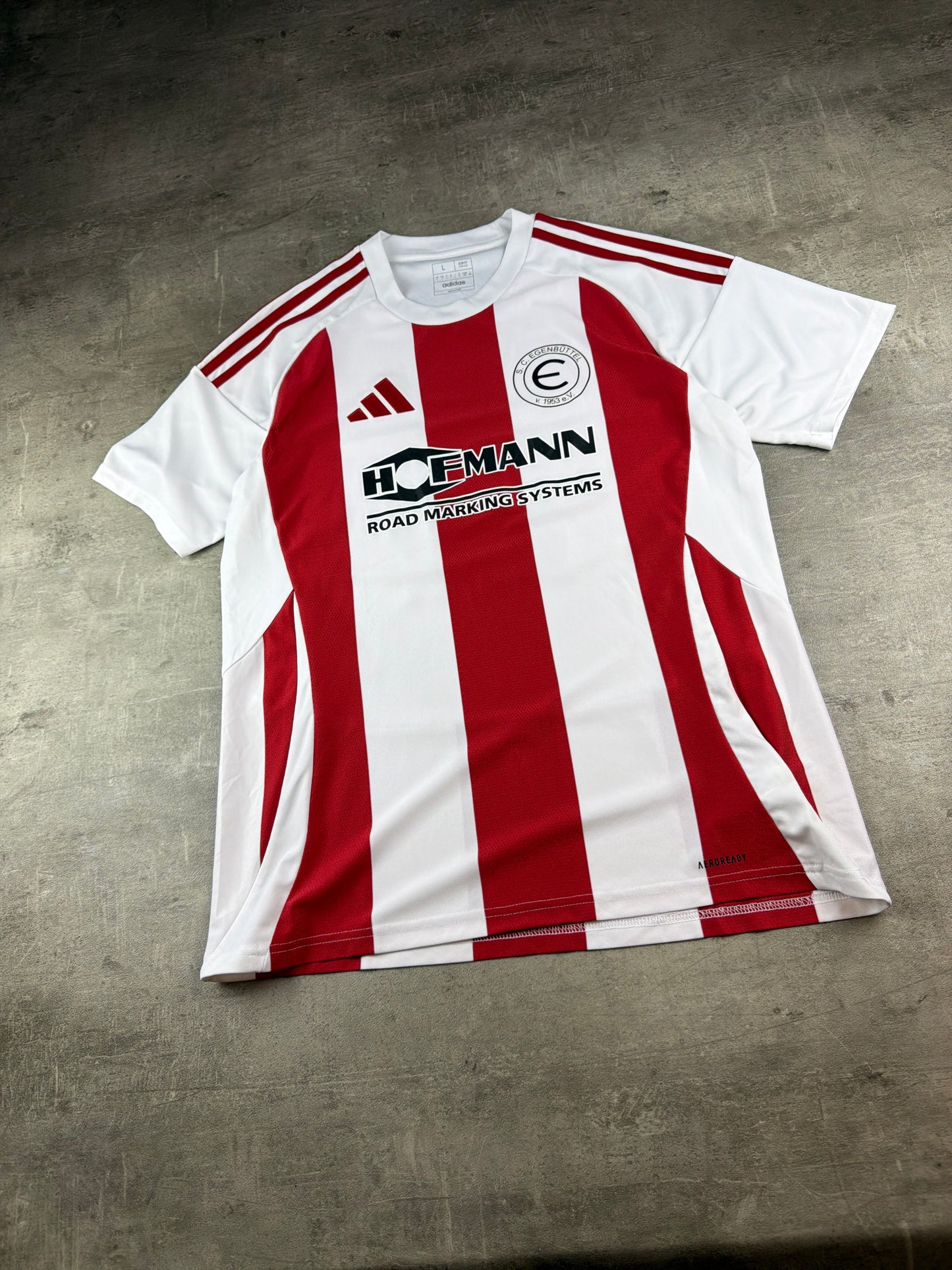 Adidas "SC Egenbüttel" Blokecore Jersey Shirt - Red/White Striped