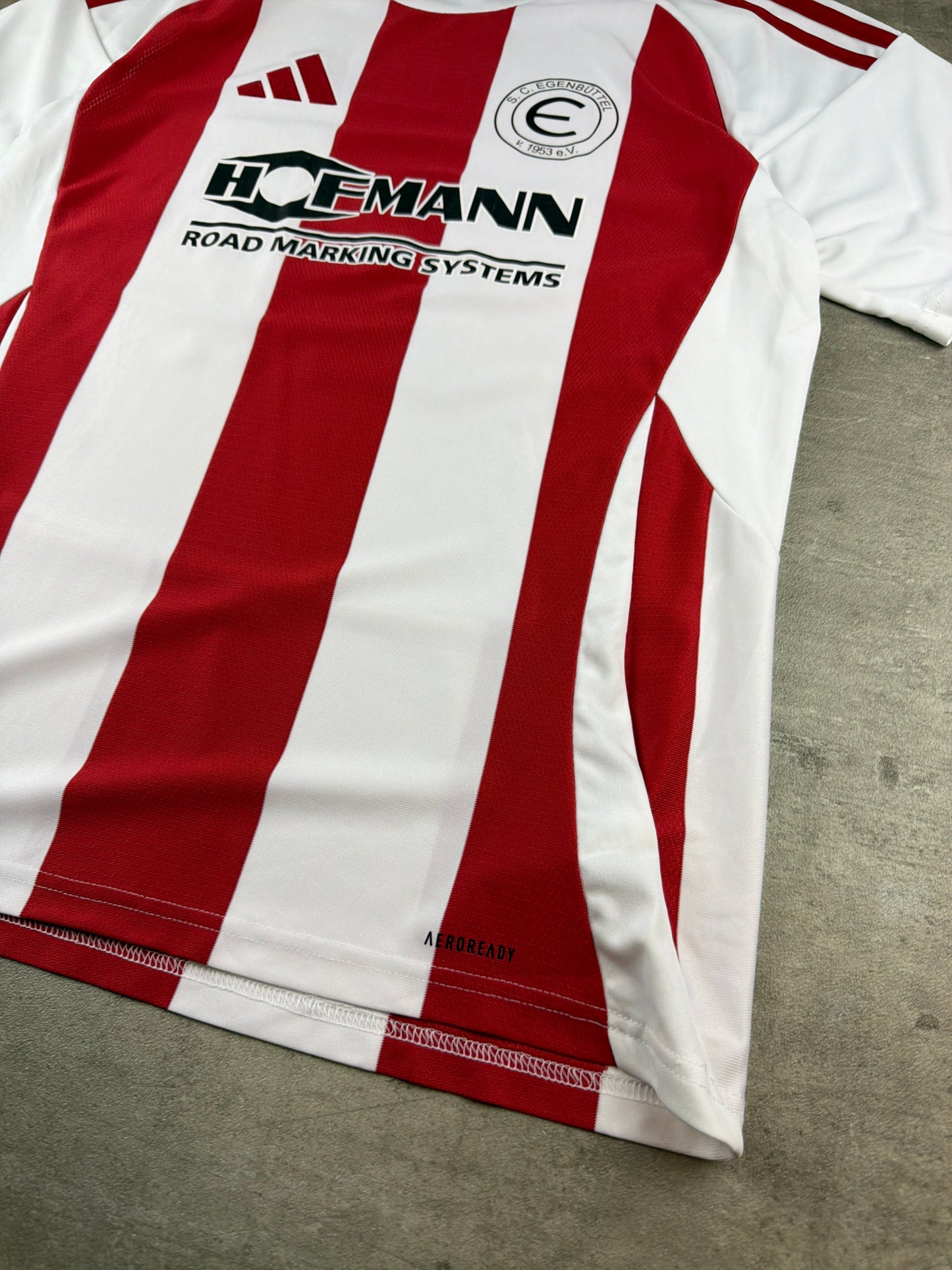 Adidas "SC Egenbüttel" Blokecore Jersey Shirt - Red/White Striped