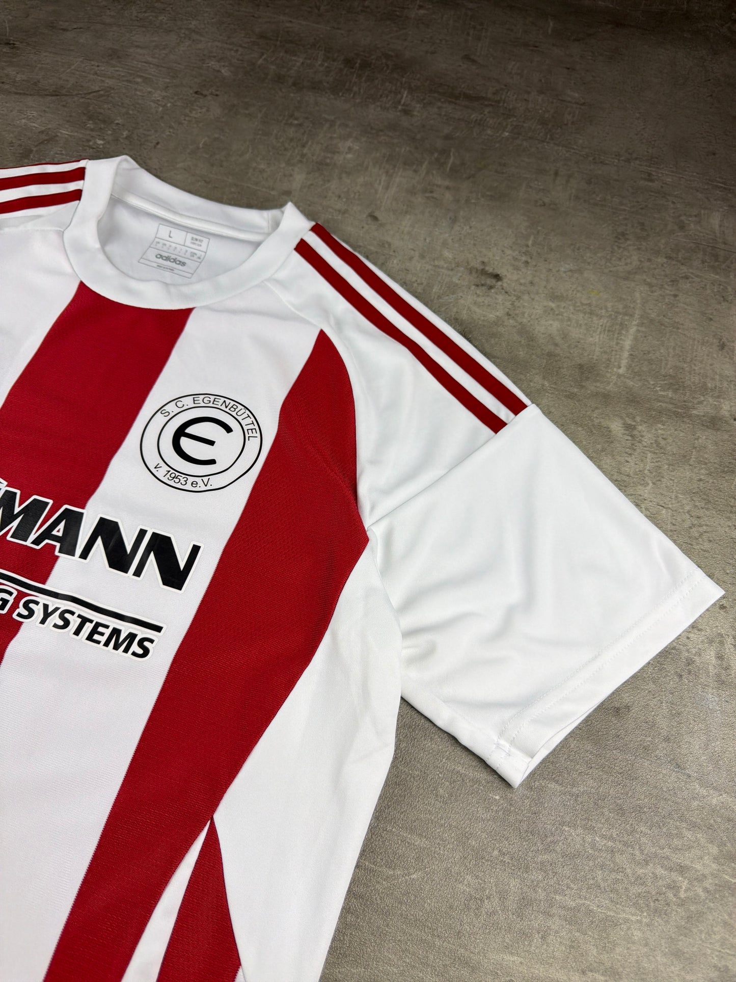 Adidas "SC Egenbüttel" Blokecore Jersey Shirt - Red/White Striped