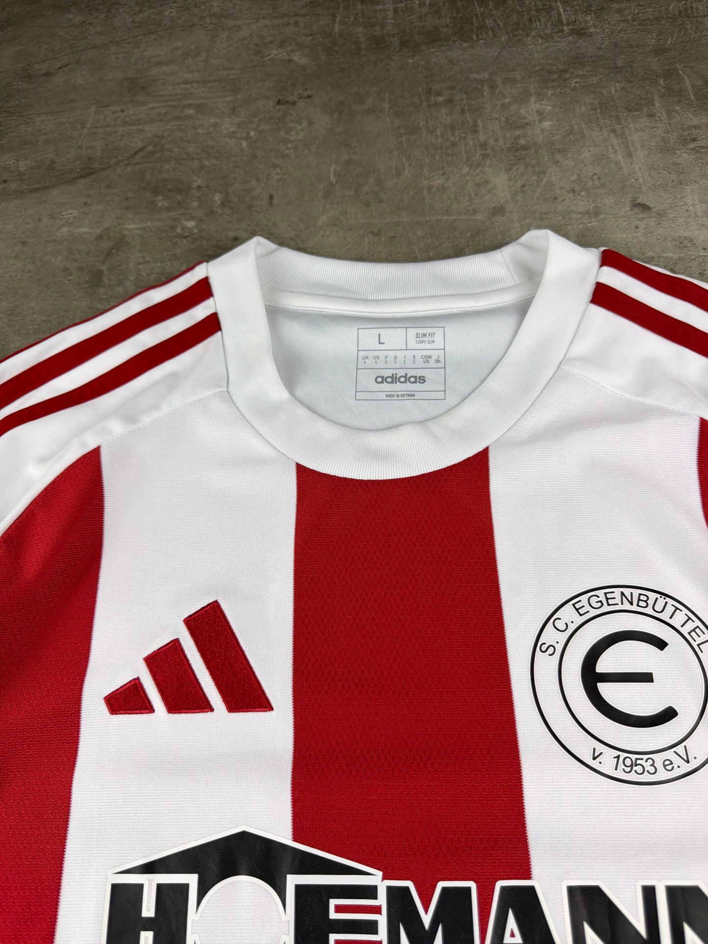 Adidas "SC Egenbüttel" Blokecore Jersey Shirt - Red/White Striped