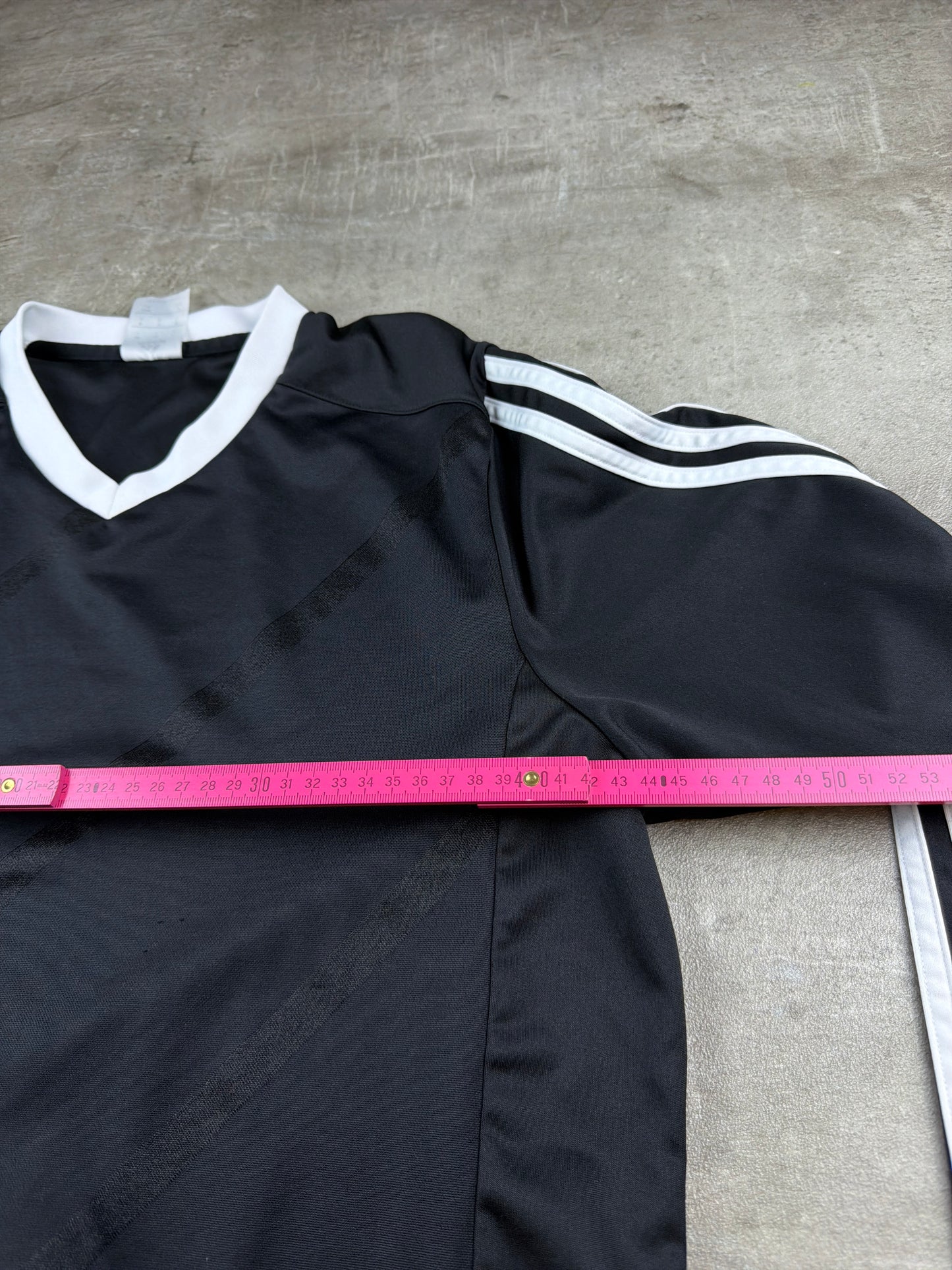 Adidas 3-Stripes V-Neck Longsleeve Trikot - Black & White Blokecore