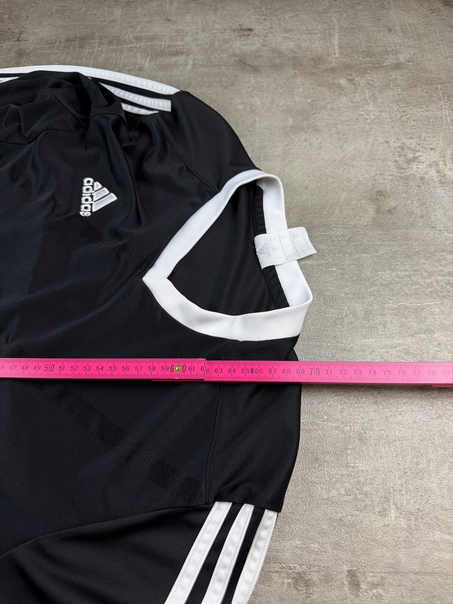 Adidas 3-Stripes V-Neck Longsleeve Trikot - Black & White Blokecore