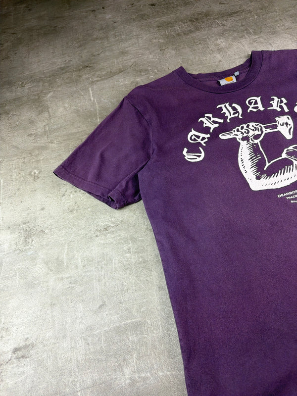 Carhartt WIP "Dearborn Arm & Hammer" Graphic Tee – Faded Purple / Gothic Font Y2K Streetwear