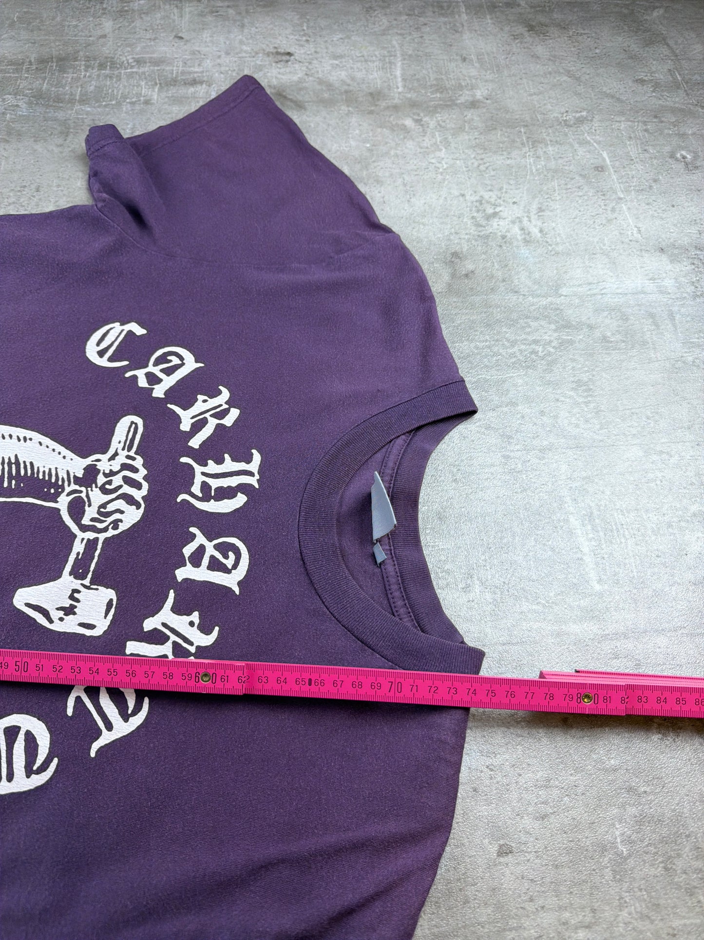Carhartt WIP "Dearborn Arm & Hammer" Graphic Tee – Faded Purple / Gothic Font Y2K Streetwear