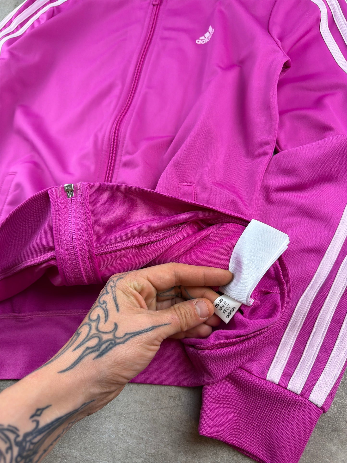 Adidas Sportswear 3-Stripes Trackjacket - Magenta / Baby Pink Y2K Aesthetic