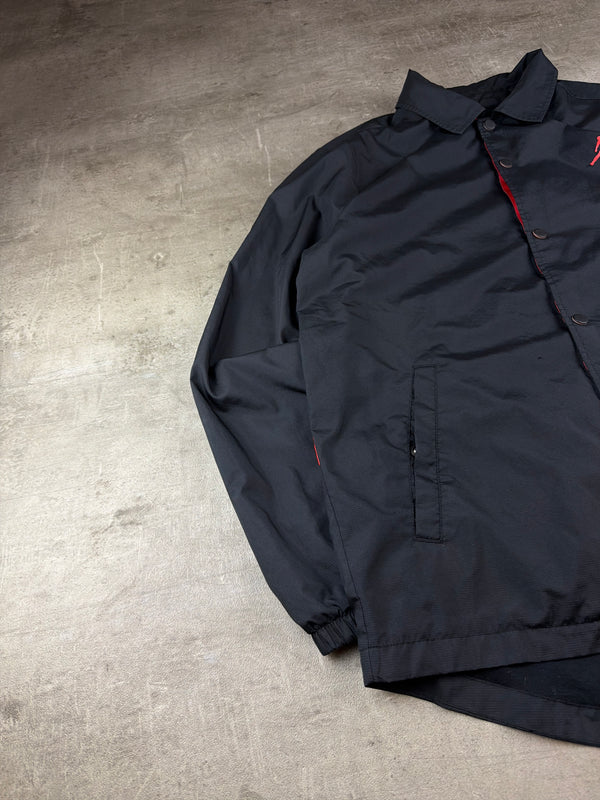 Nike Jordan x PSG "Infrared" Big Logo Coach Jacket - Black Red Streetwear