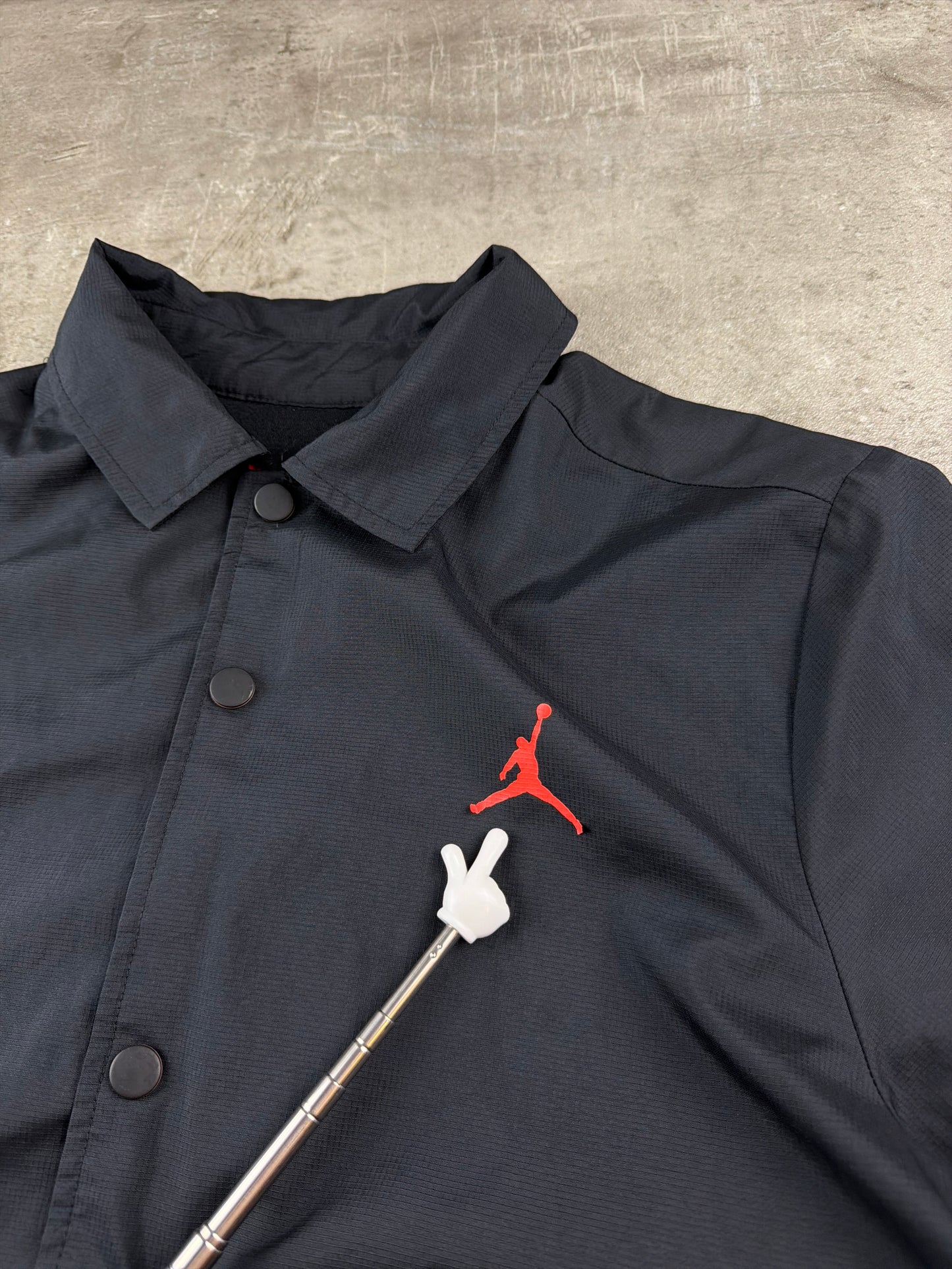 Nike Jordan x PSG "Infrared" Big Logo Coach Jacket - Black Red Streetwear
