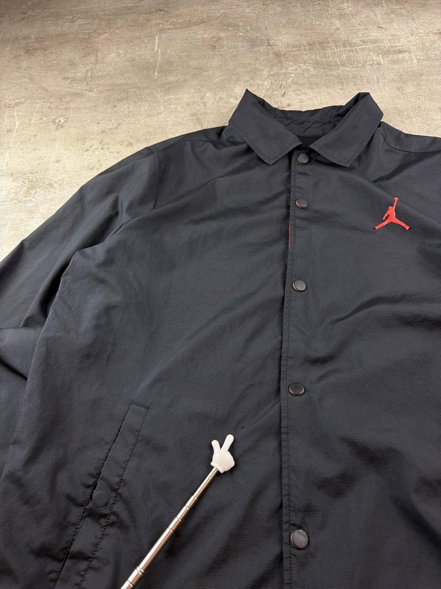 Nike Jordan x PSG "Infrared" Big Logo Coach Jacket - Black Red Streetwear