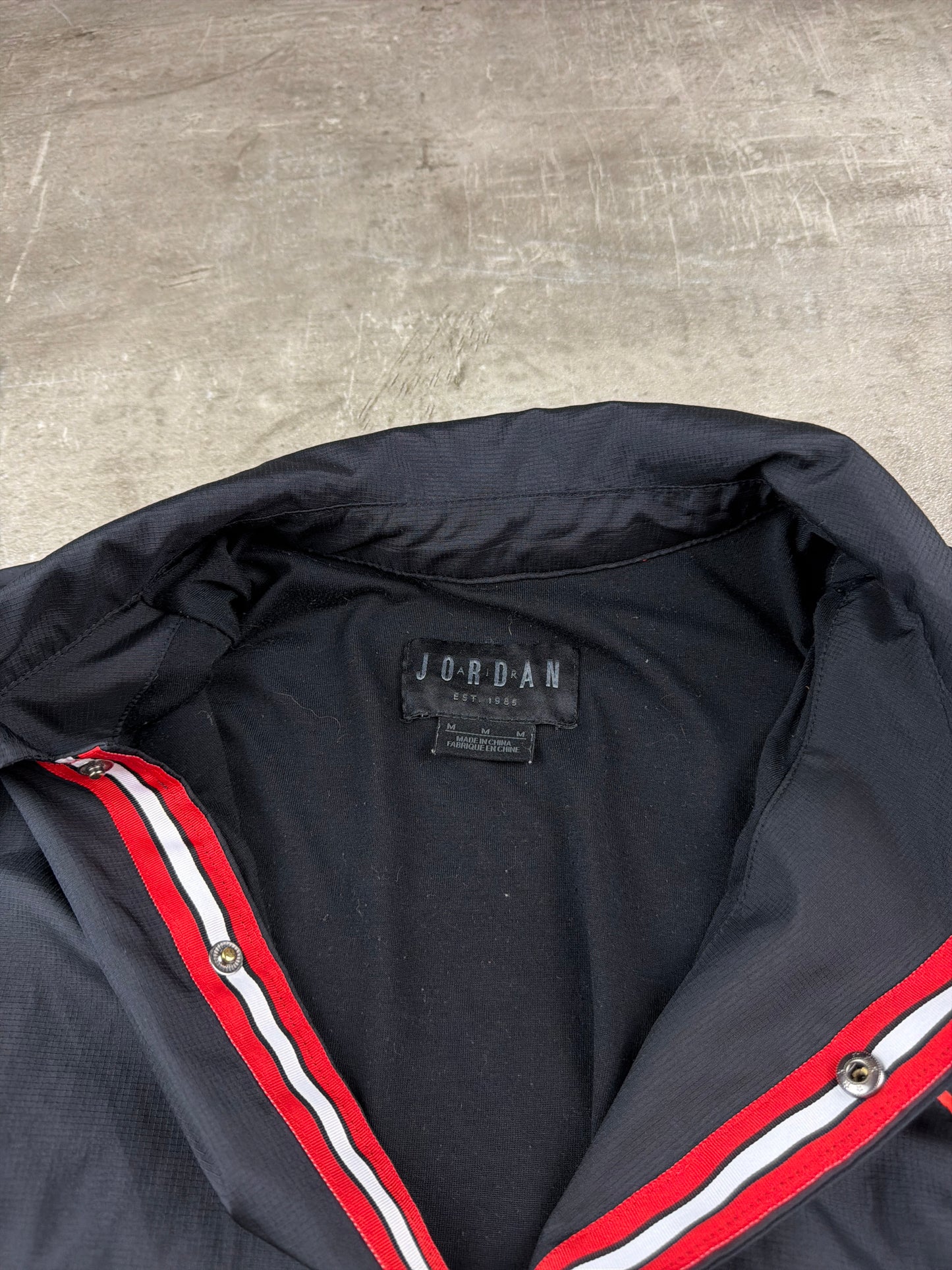 Nike Jordan x PSG "Infrared" Big Logo Coach Jacket - Black Red Streetwear