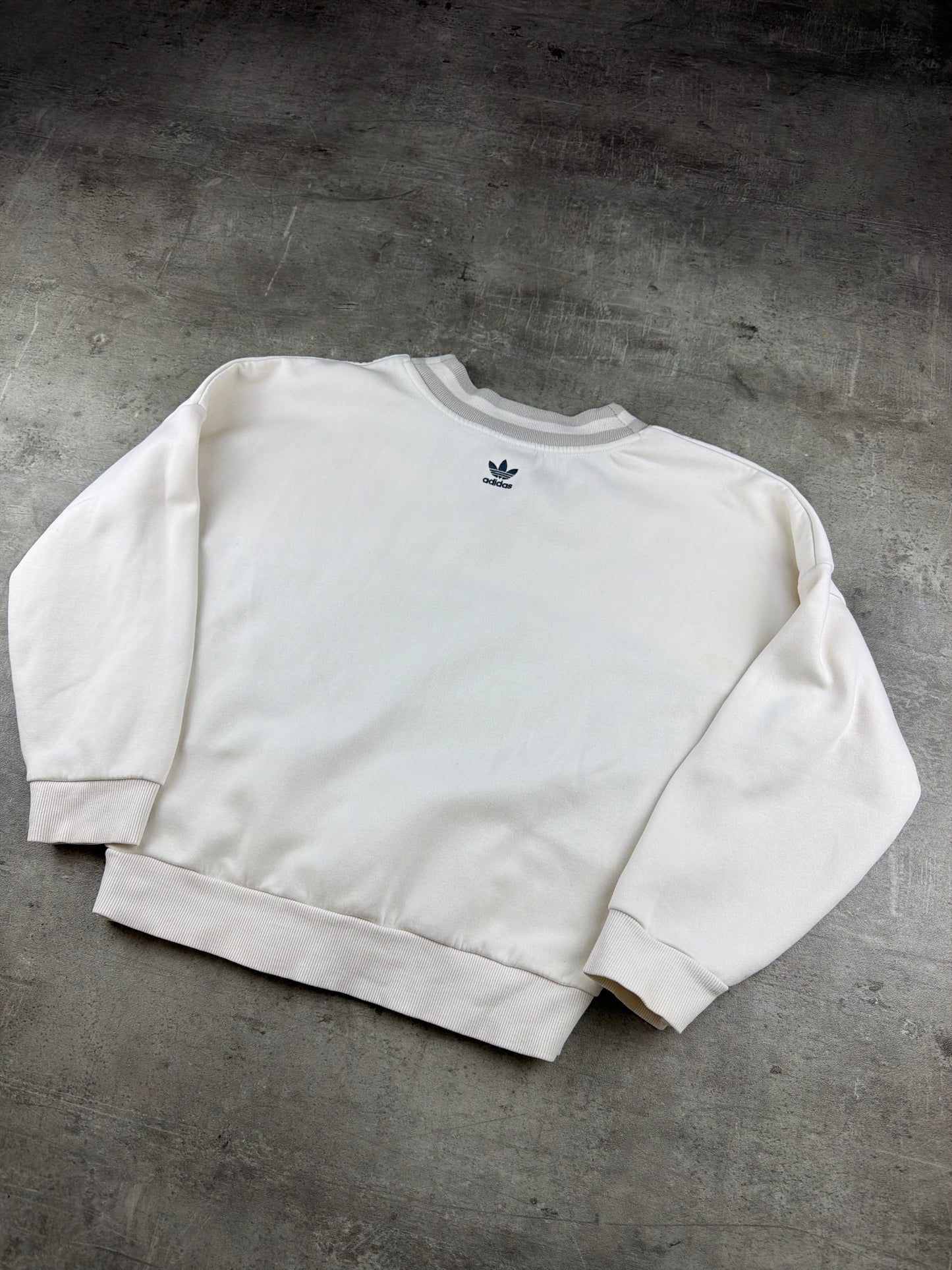 ADIDAS Archive "Cyril" V-Neck Sweater - Cream / Grey