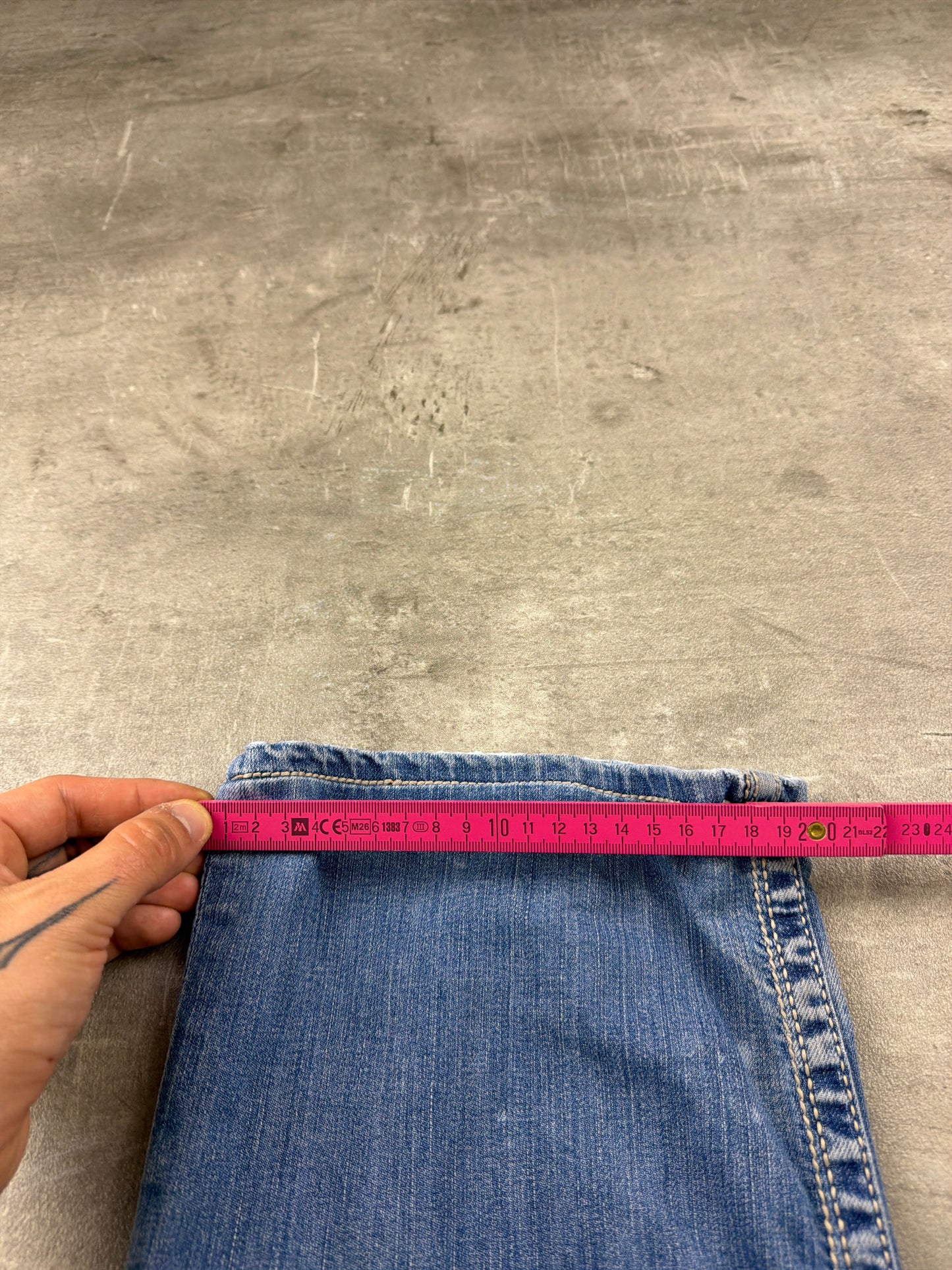 Rock Revival Fleur-De-Lis Embroidered Bootcut Denim Jeans – Faded Light Blue Wash / Y2K Grunge Aesthetic
