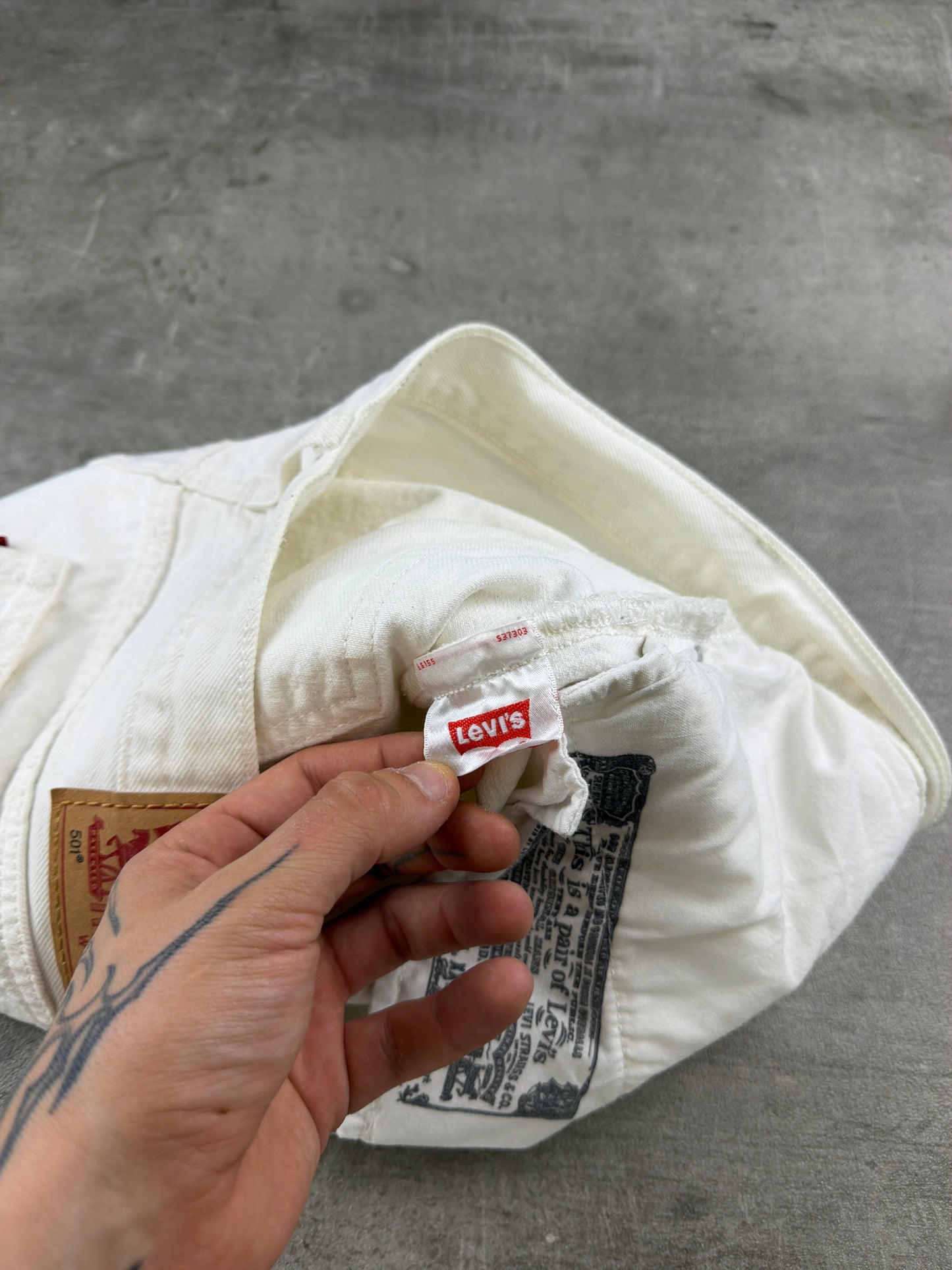 Levi's 501 Cut-Off Denim Micro Shorts - Distressed White / Y2K Indie Sleaze