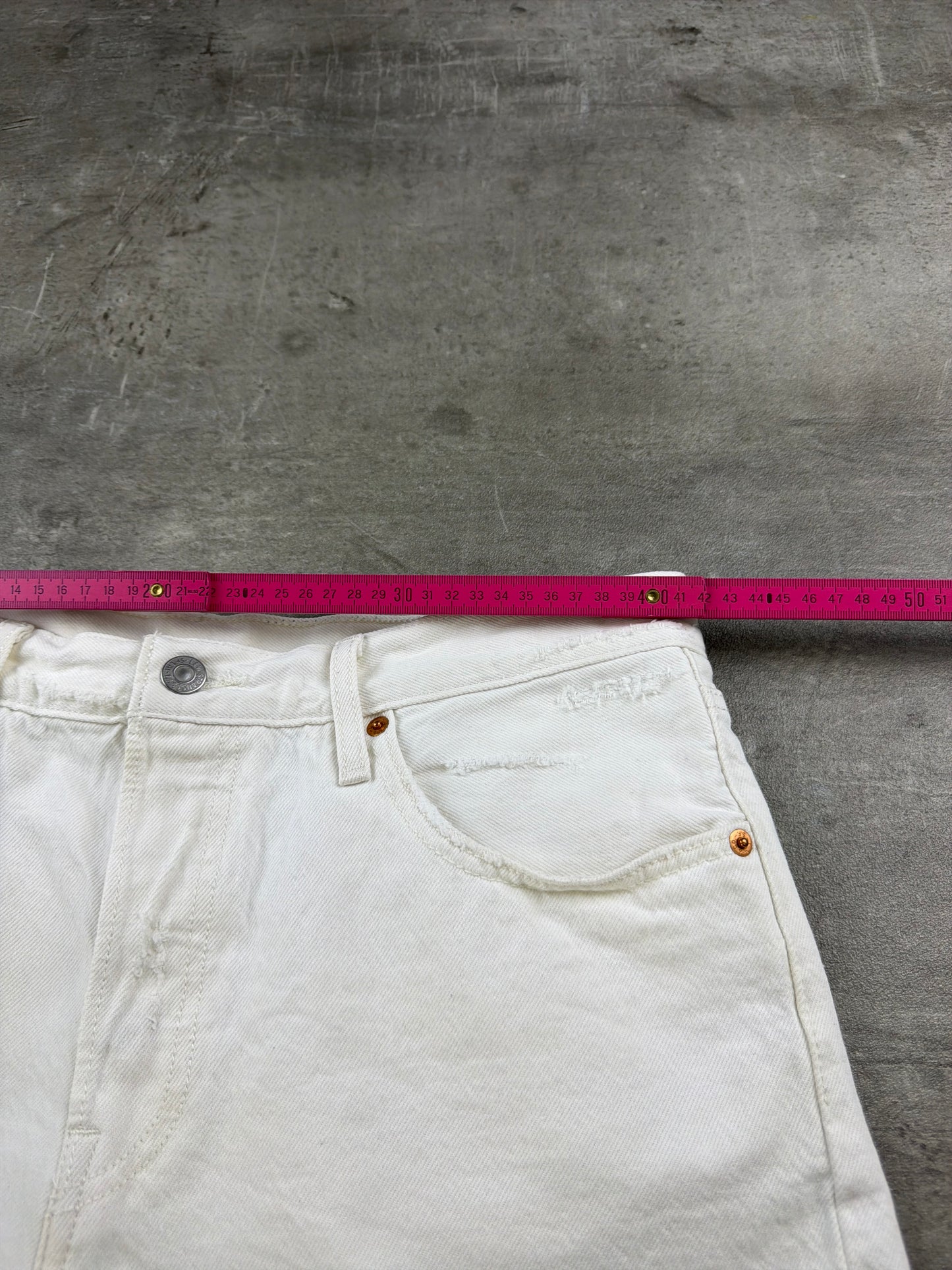 Levi's 501 Cut-Off Denim Micro Shorts - Distressed White / Y2K Indie Sleaze