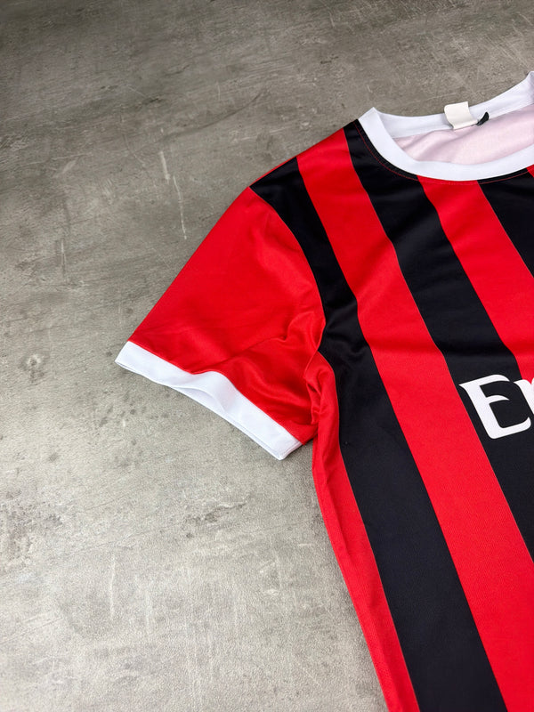 AC Milan Official "Rossoneri" Retro Soccer Jersey - Red/Black Blokecore Striped