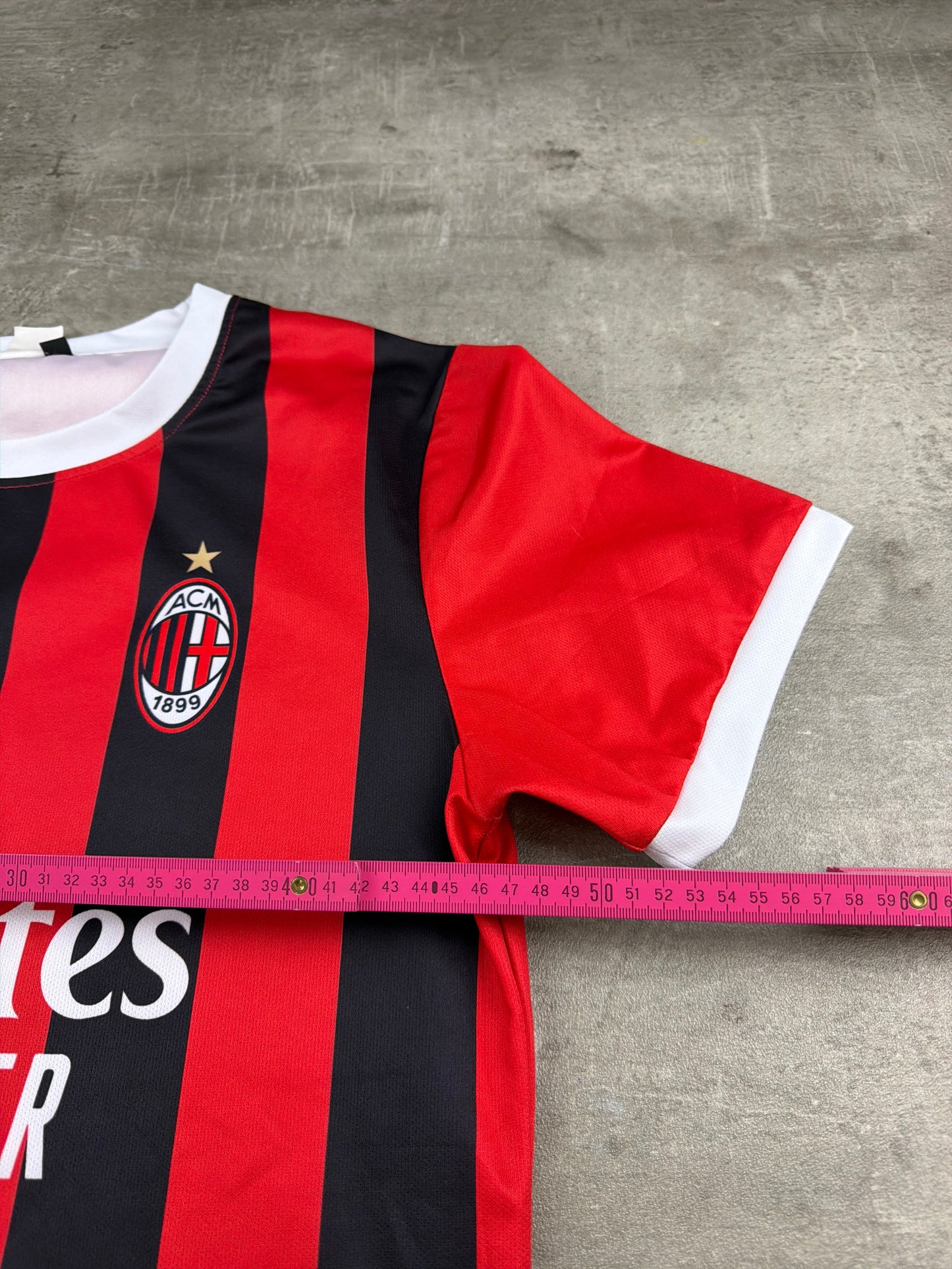 AC Milan Official "Rossoneri" Retro Soccer Jersey - Red/Black Blokecore Striped