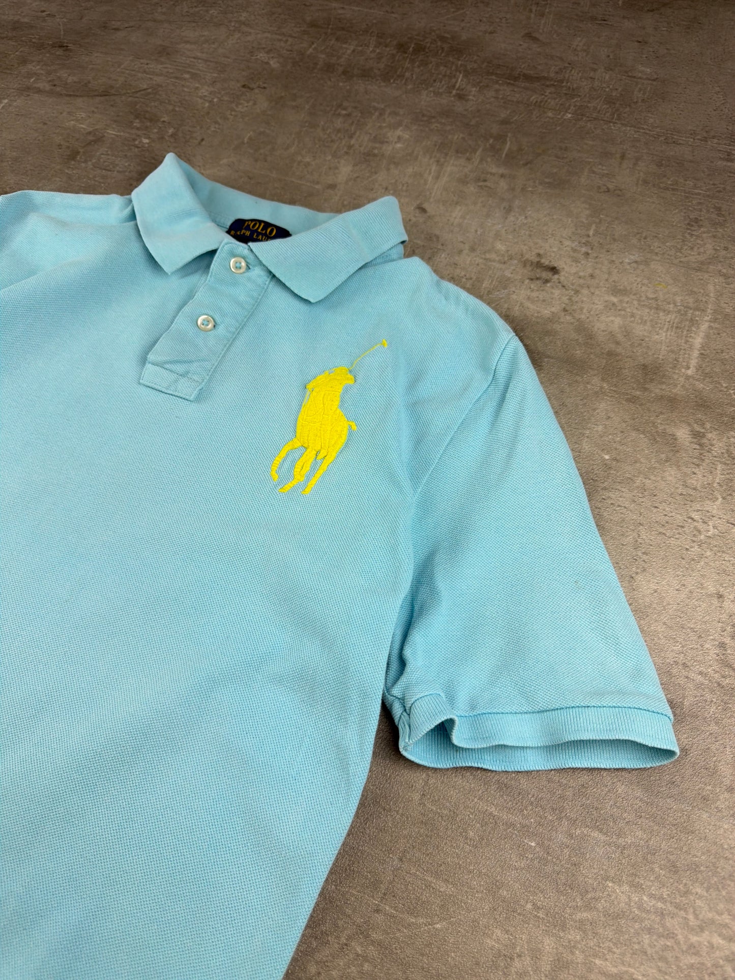 Polo Ralph Lauren Vintage Big Pony Polo - Pastel Blue & Yellow