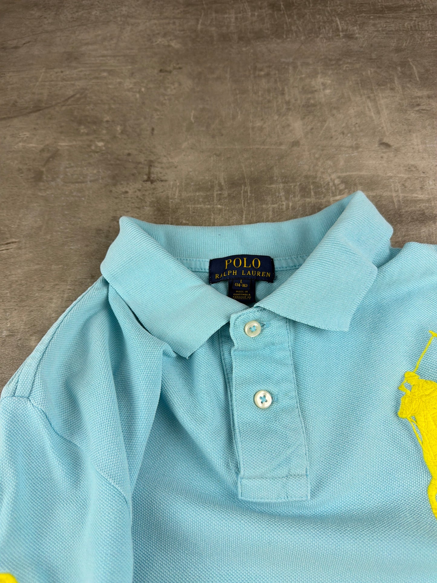 Polo Ralph Lauren Vintage Big Pony Polo - Pastel Blue & Yellow