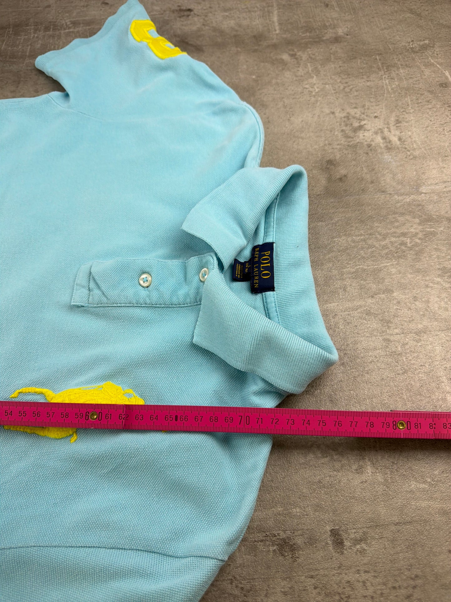 Polo Ralph Lauren Vintage Big Pony Polo - Pastel Blue & Yellow