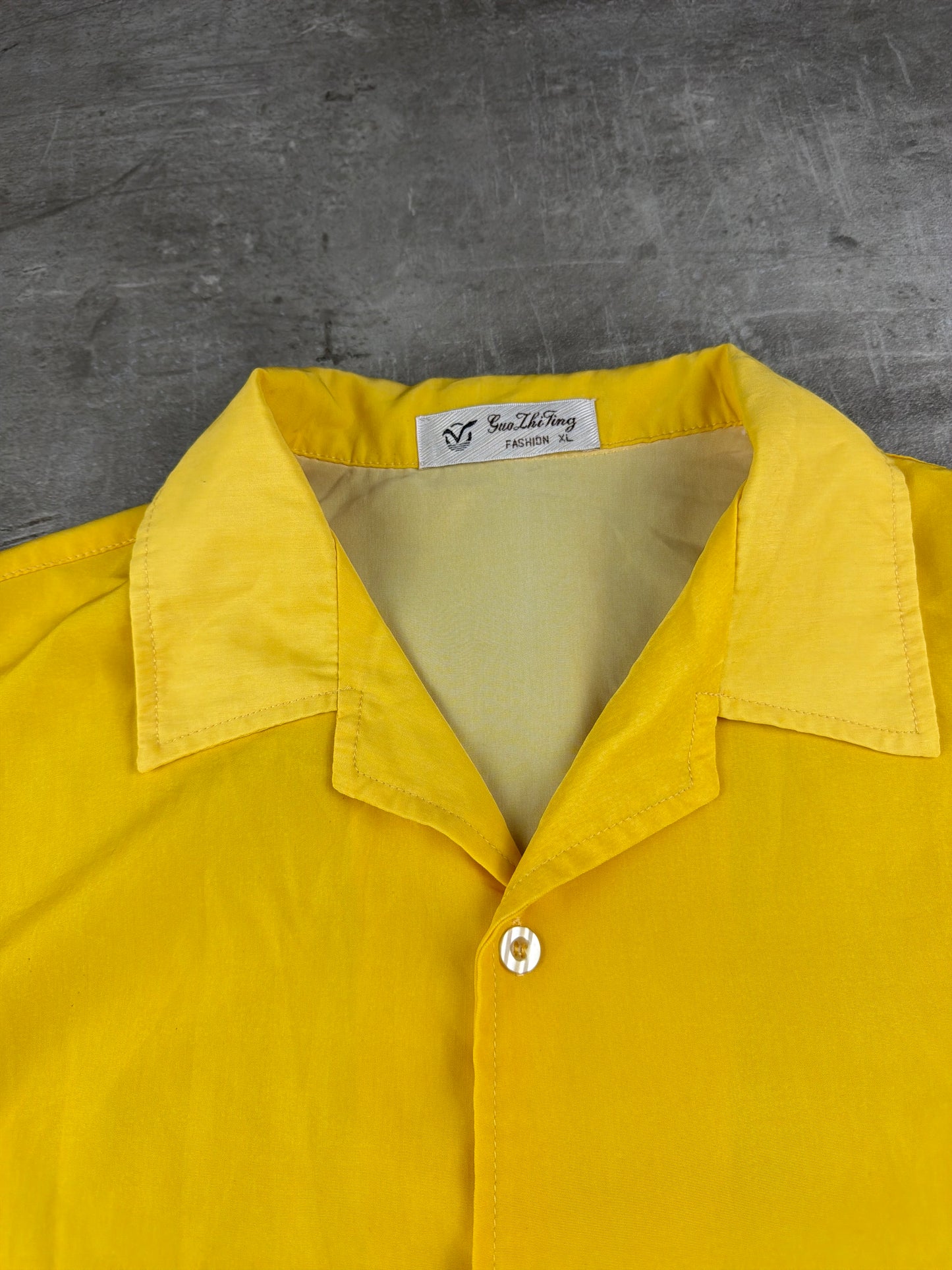 Vintage 2000s Flame Skulls All-Over Bowling Shirt – Yellow / Cyber Grunge