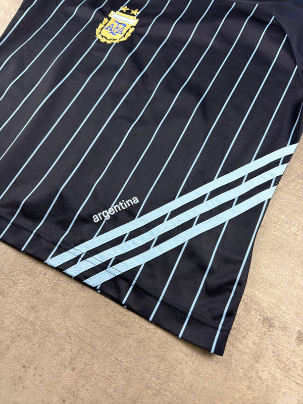 Adidas 2006 World Cup Argentina "Blokette" Pinstripe Jersey Top - Navy & Baby Blue