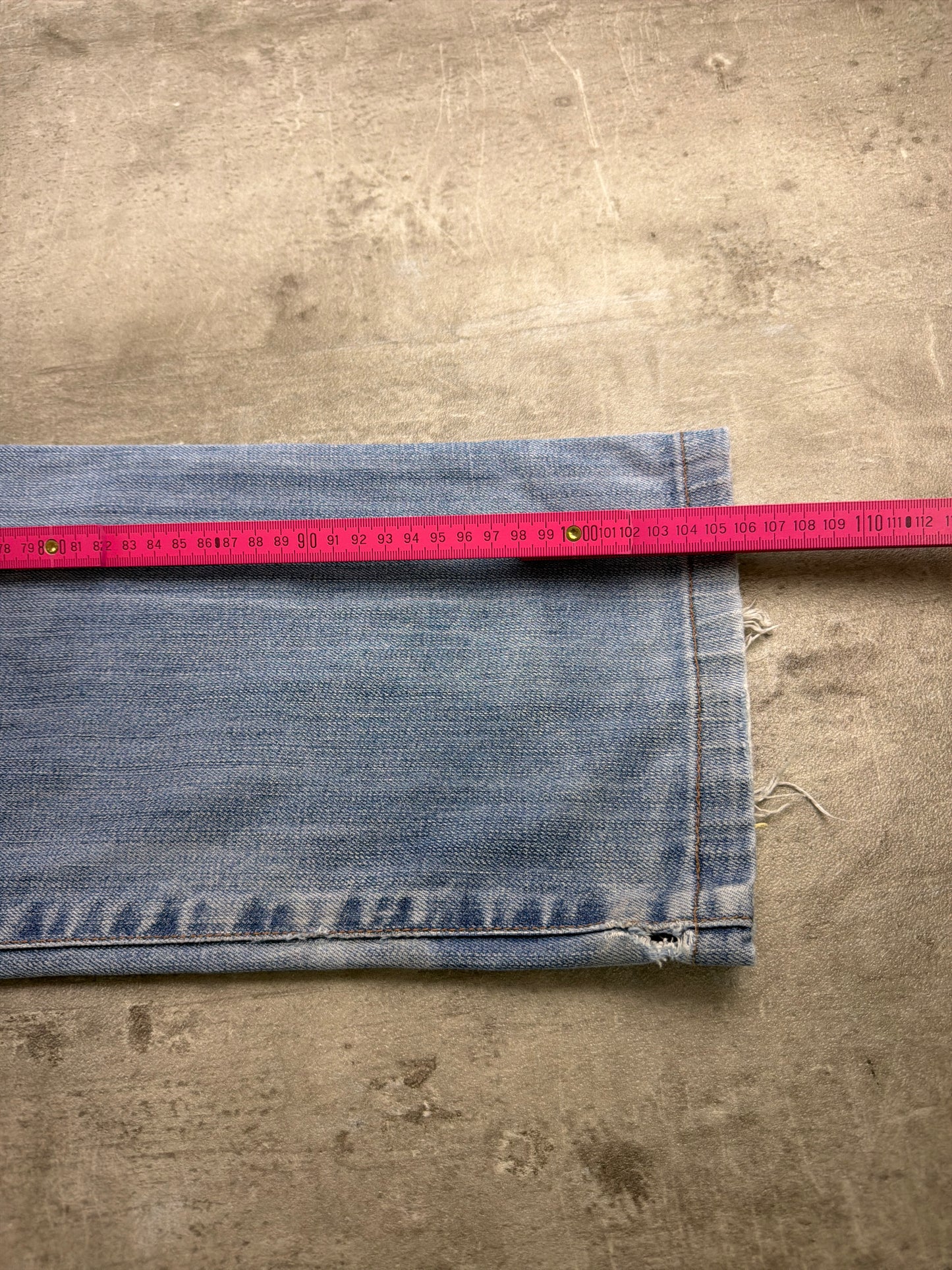 Armani Jeans Archive Metal Eagle "AJ" Denim Pants - Light Blue Washed / Distressed Vintage Y2K