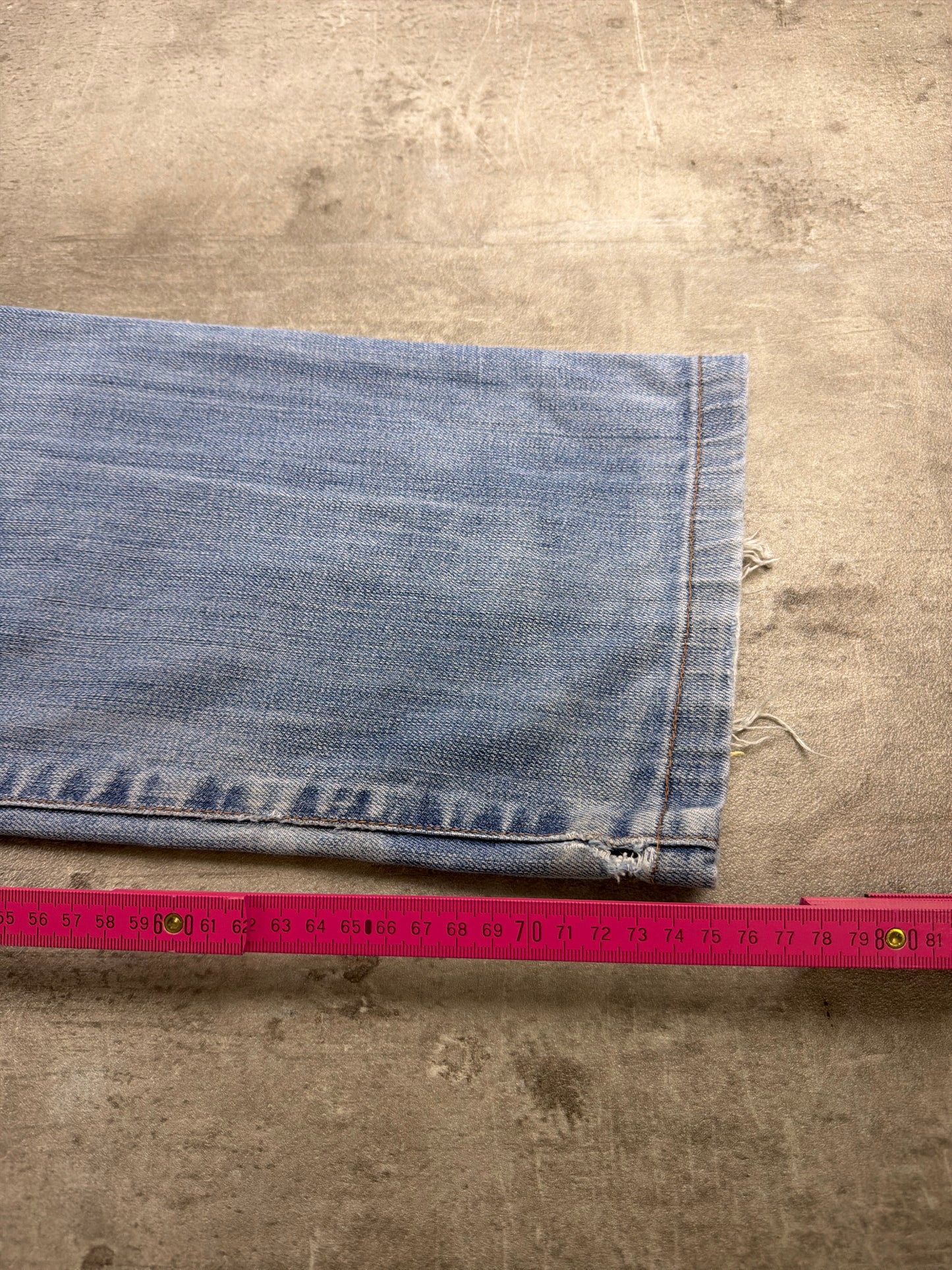 Armani Jeans Archive Metal Eagle "AJ" Denim Pants - Light Blue Washed / Distressed Vintage Y2K
