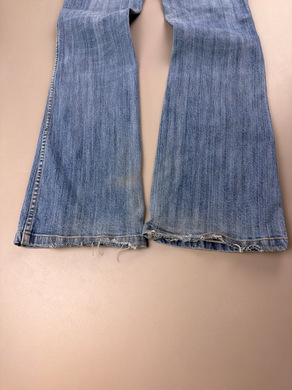 Campus Crew "Diamond" Flared Denim - Low Waist Bejeweled Y2K