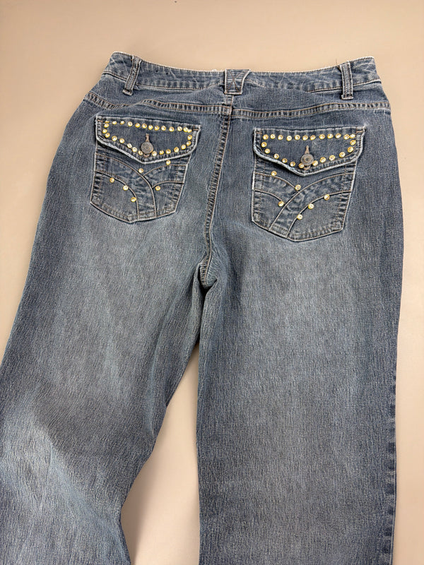 Sonoma Life+Style "Vixen" Flared Denim - Studded Y2K Low Waist