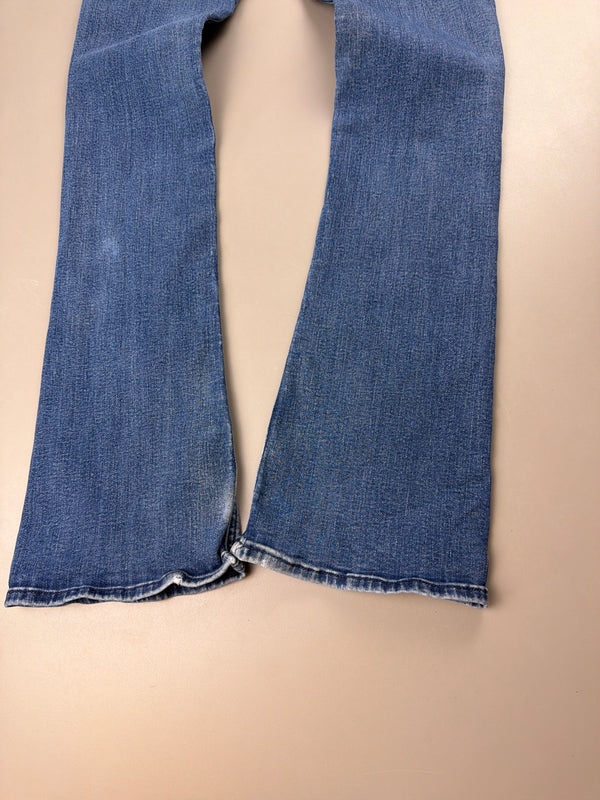 Mother Denim Archive "Iconic M" Studded Flare – Y2K Low Waist Washed Indigo