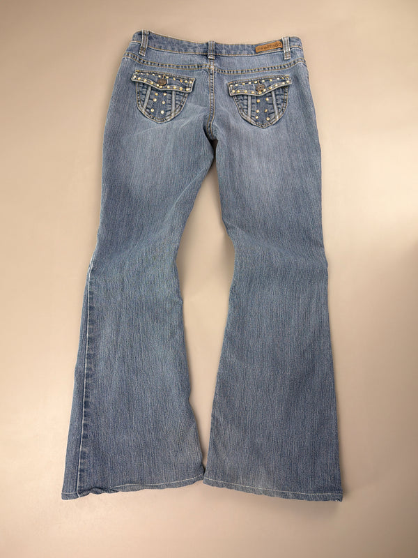 Mudd Archive "Aura" Flared Denim - Y2K McBling Low Waist
