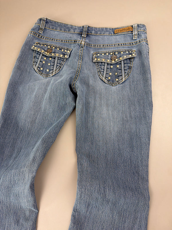 Mudd Archive "Aura" Flared Denim - Y2K McBling Low Waist